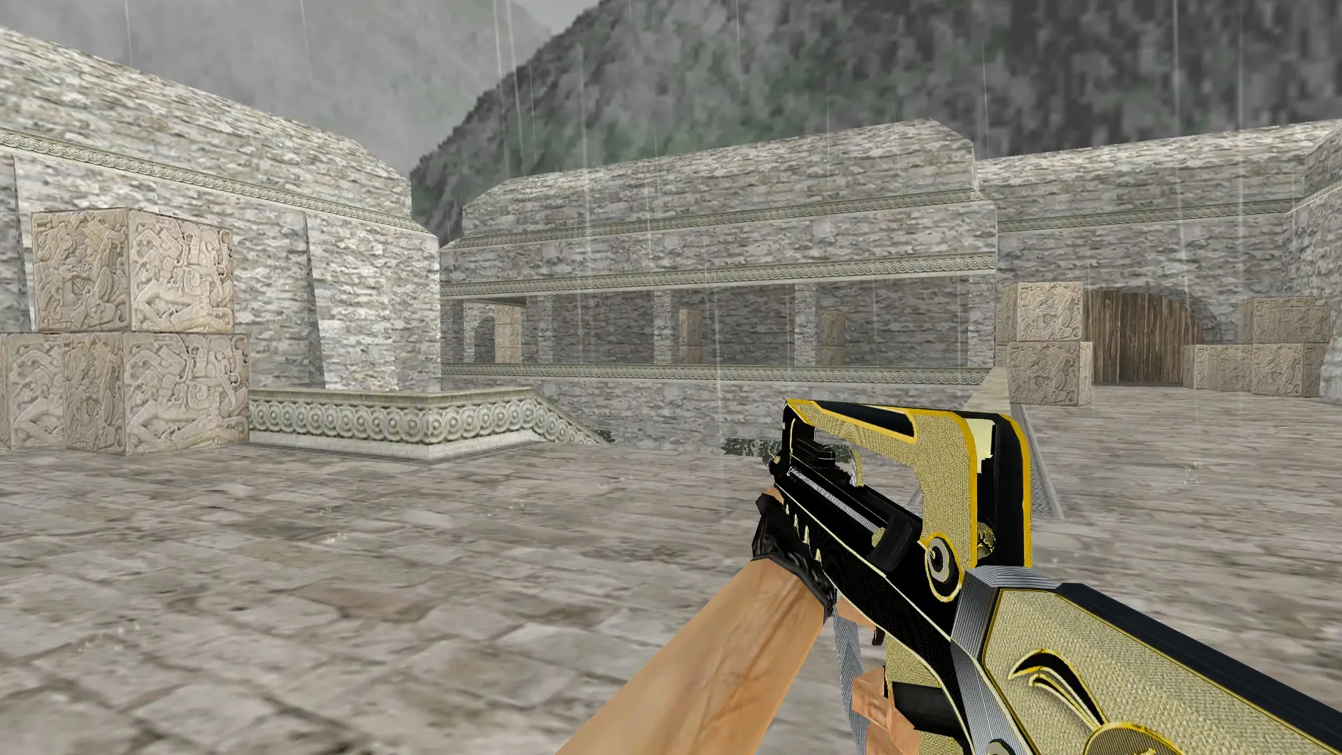 FAMAS Gold Legend — de_aztec (first person)
