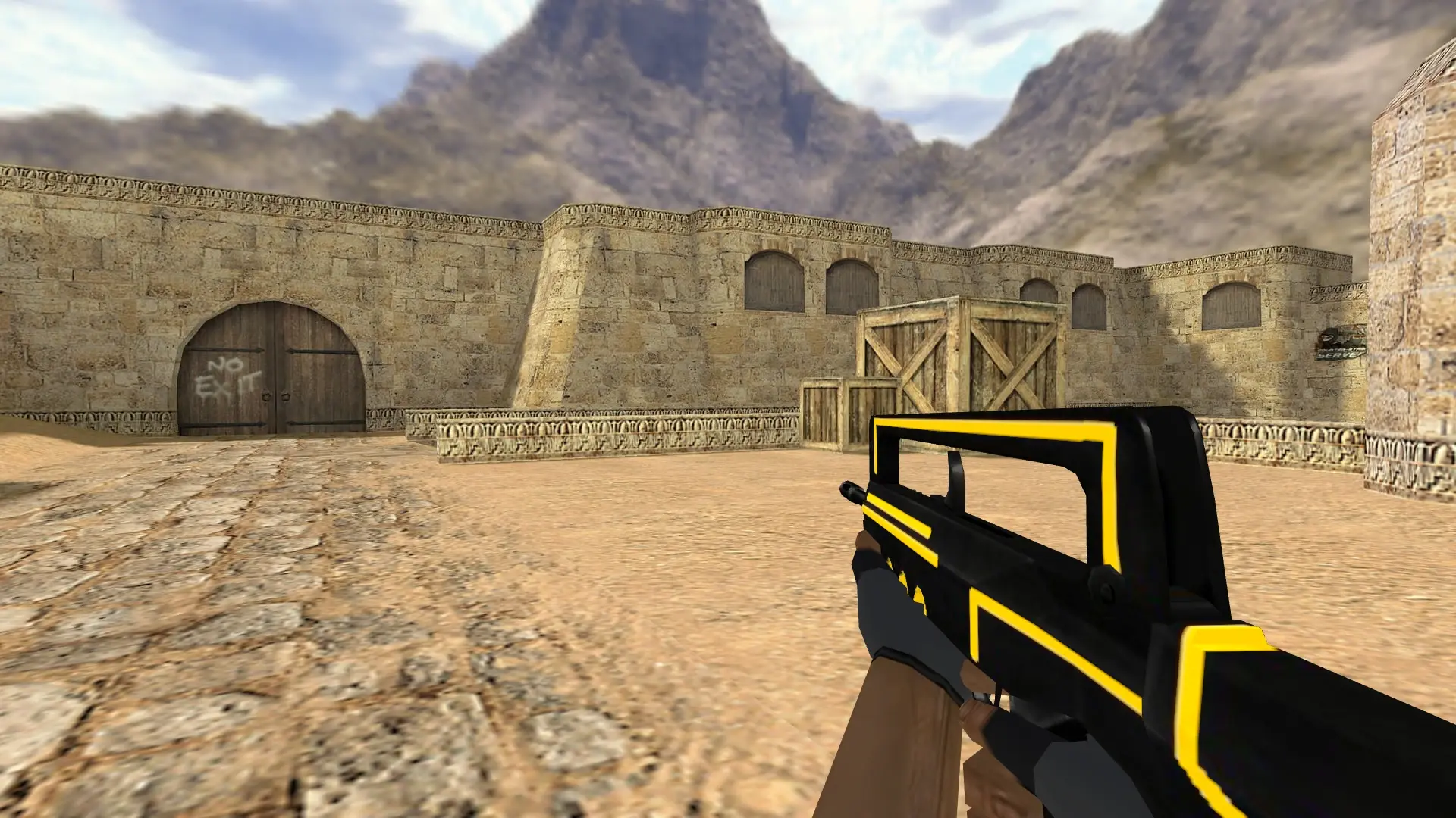 FAMAS Gold Neon — de_dust2 (first person)