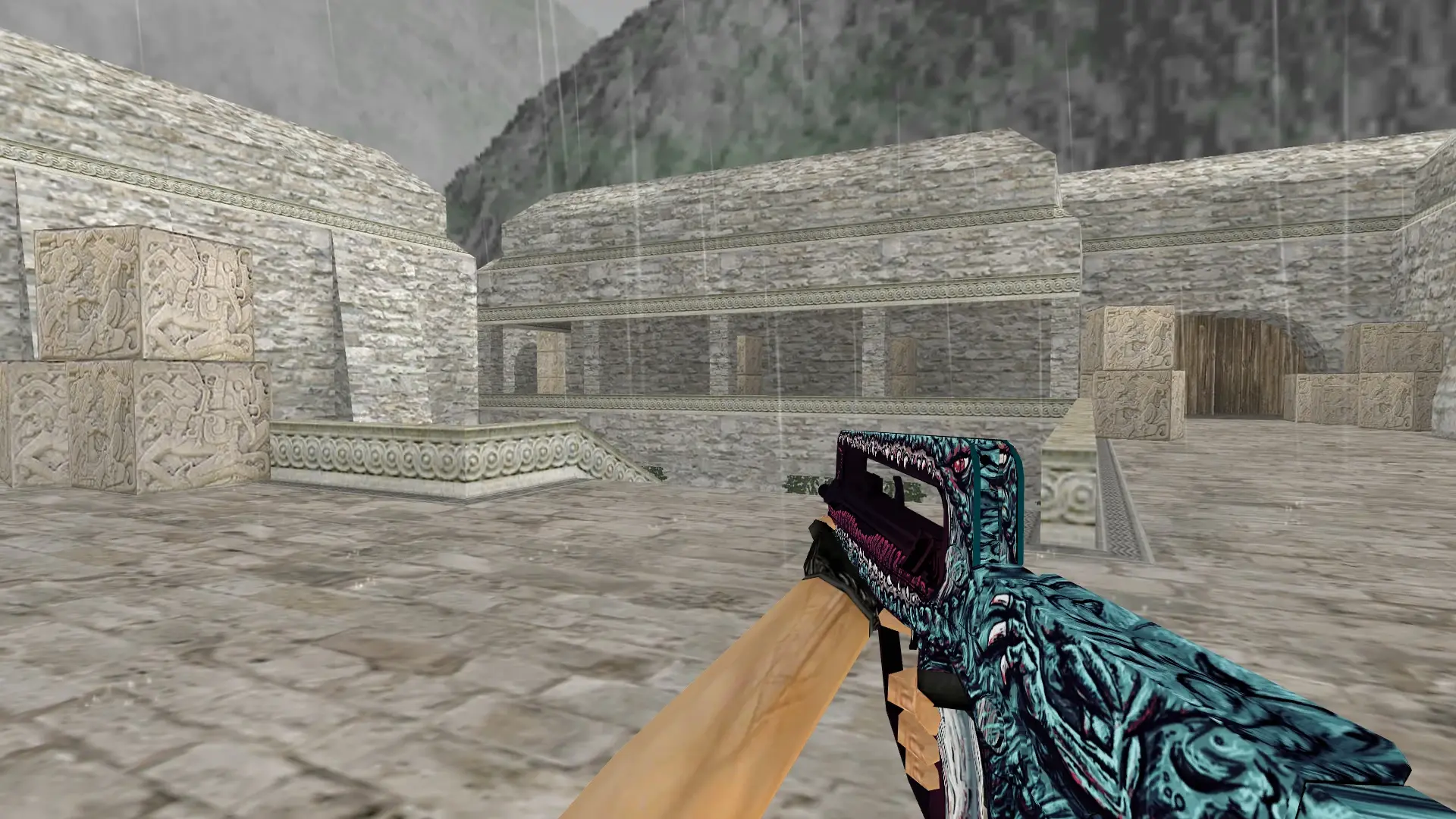 FAMAS Man-Eater — de_aztec (first person)