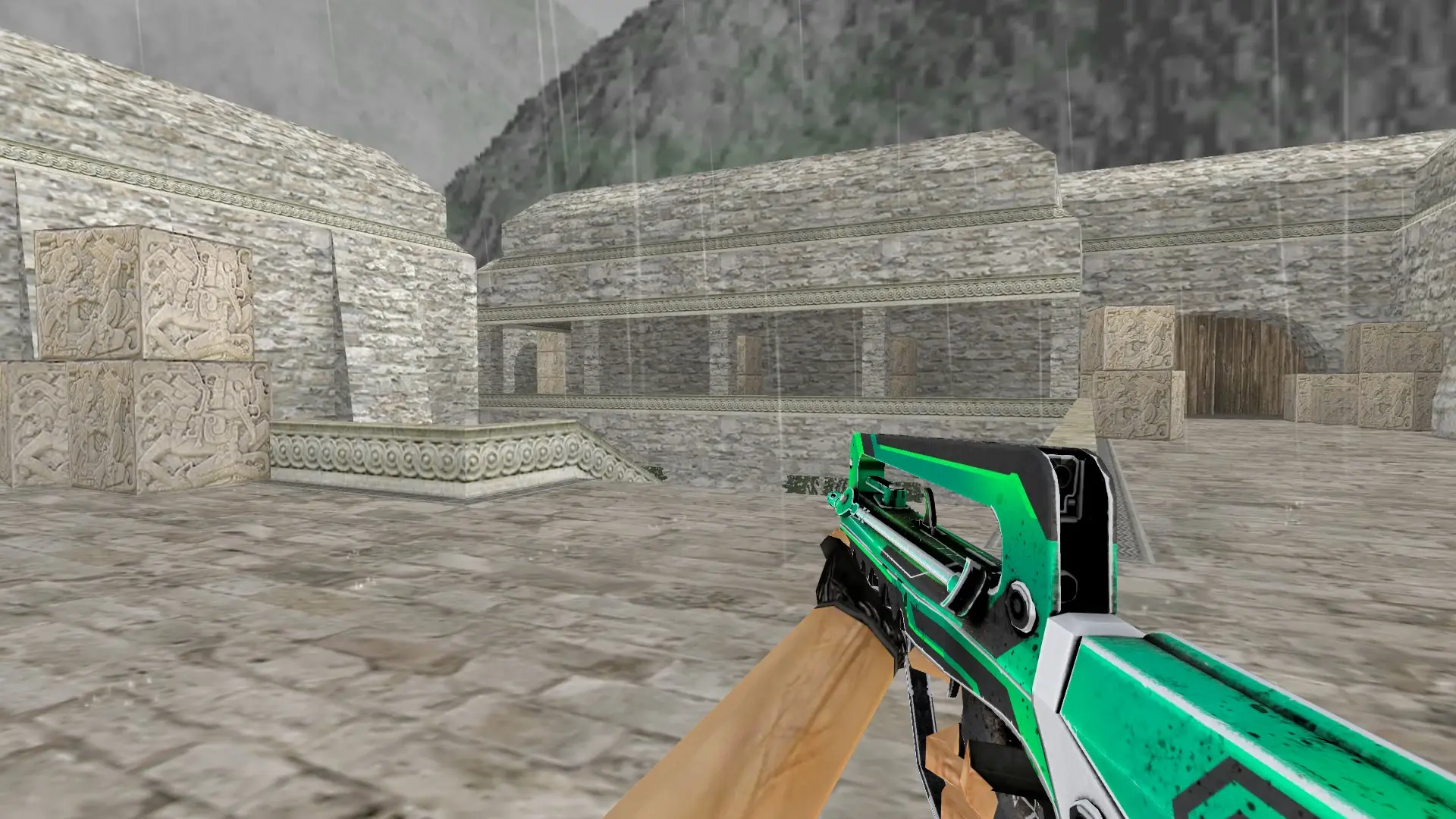 FAMAS Cyber Green — de_aztec (first person)