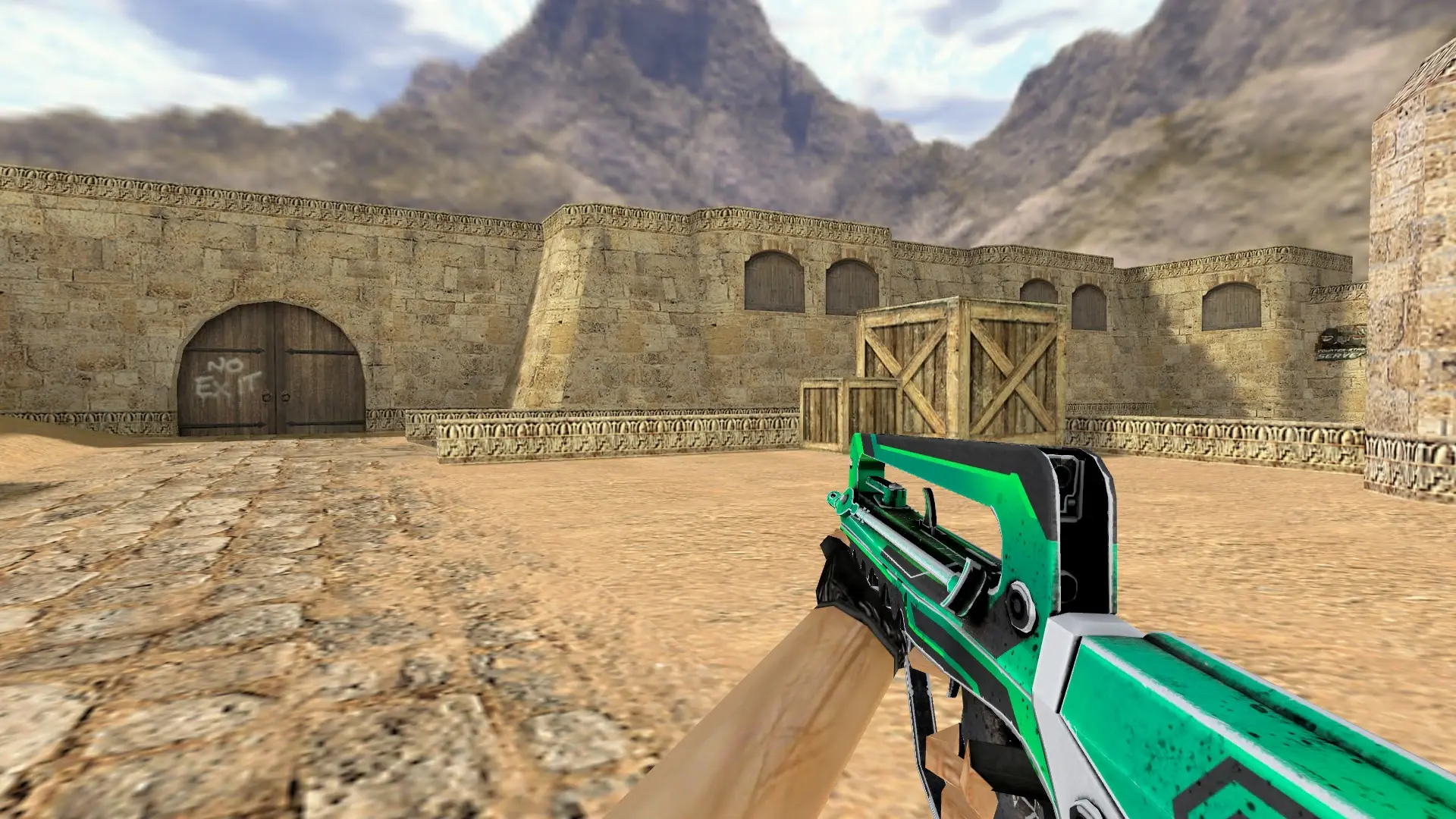 FAMAS Cyber Green — de_dust2 (first person)