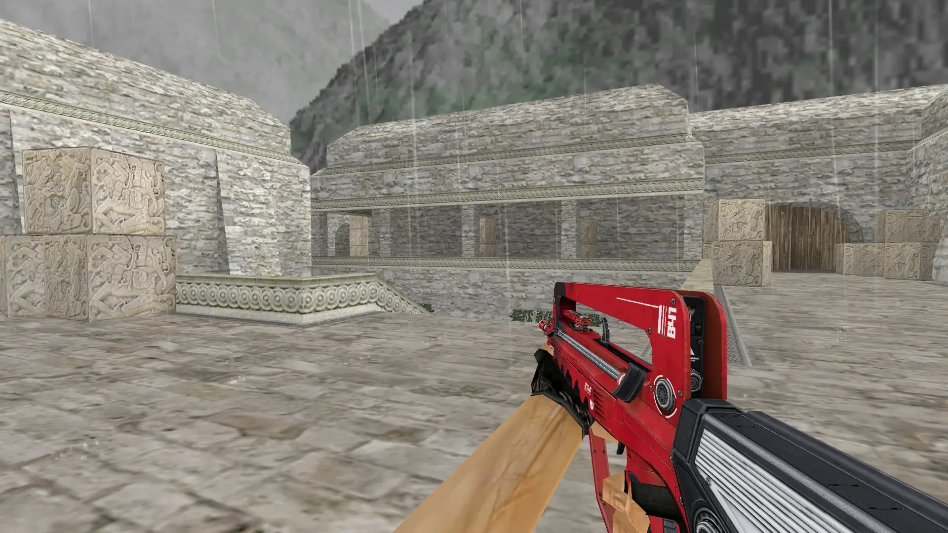 FAMAS Falcon Red — de_aztec (first person)