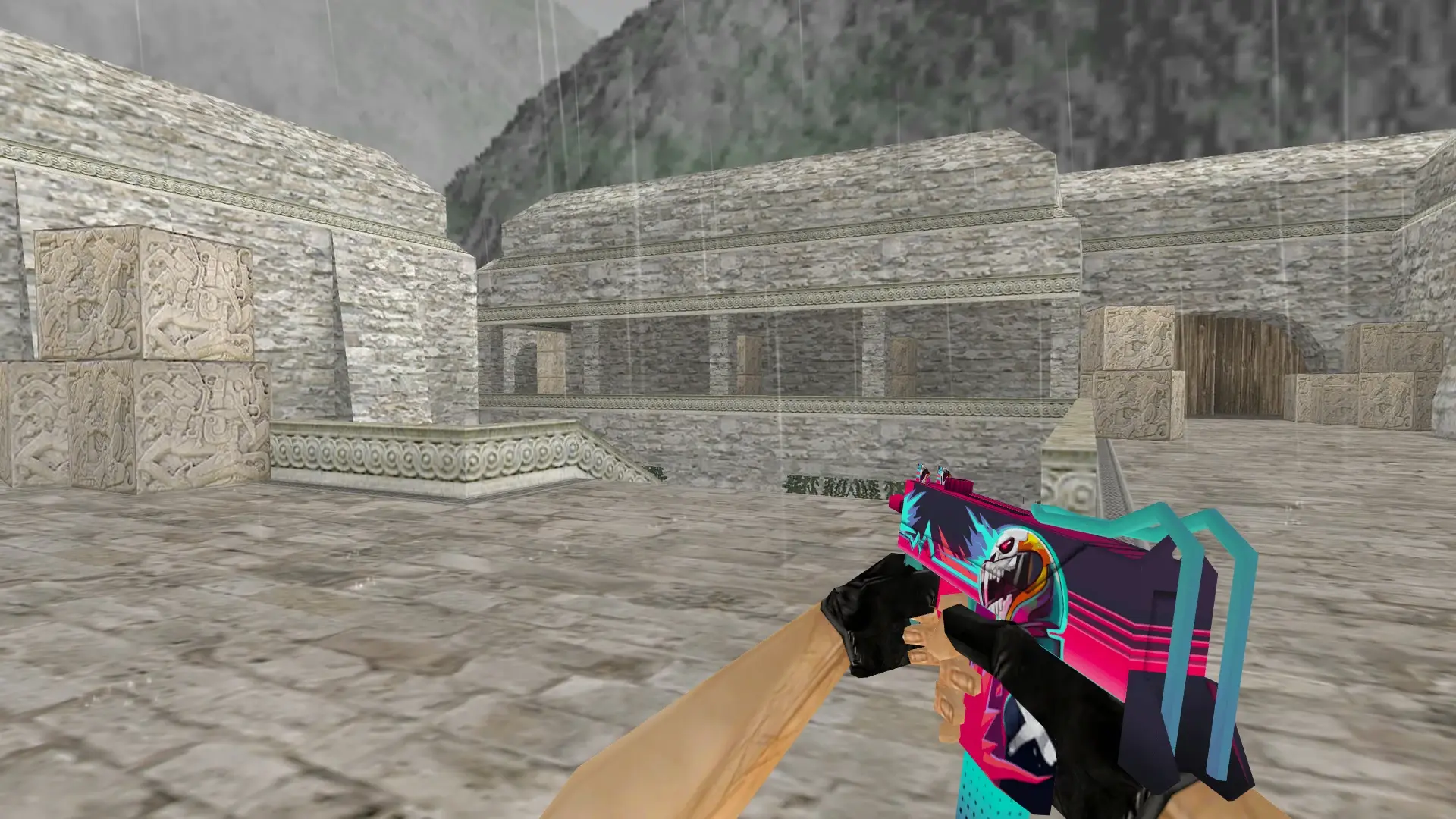 MAC-10 | Neon Rider — de_aztec (first person)