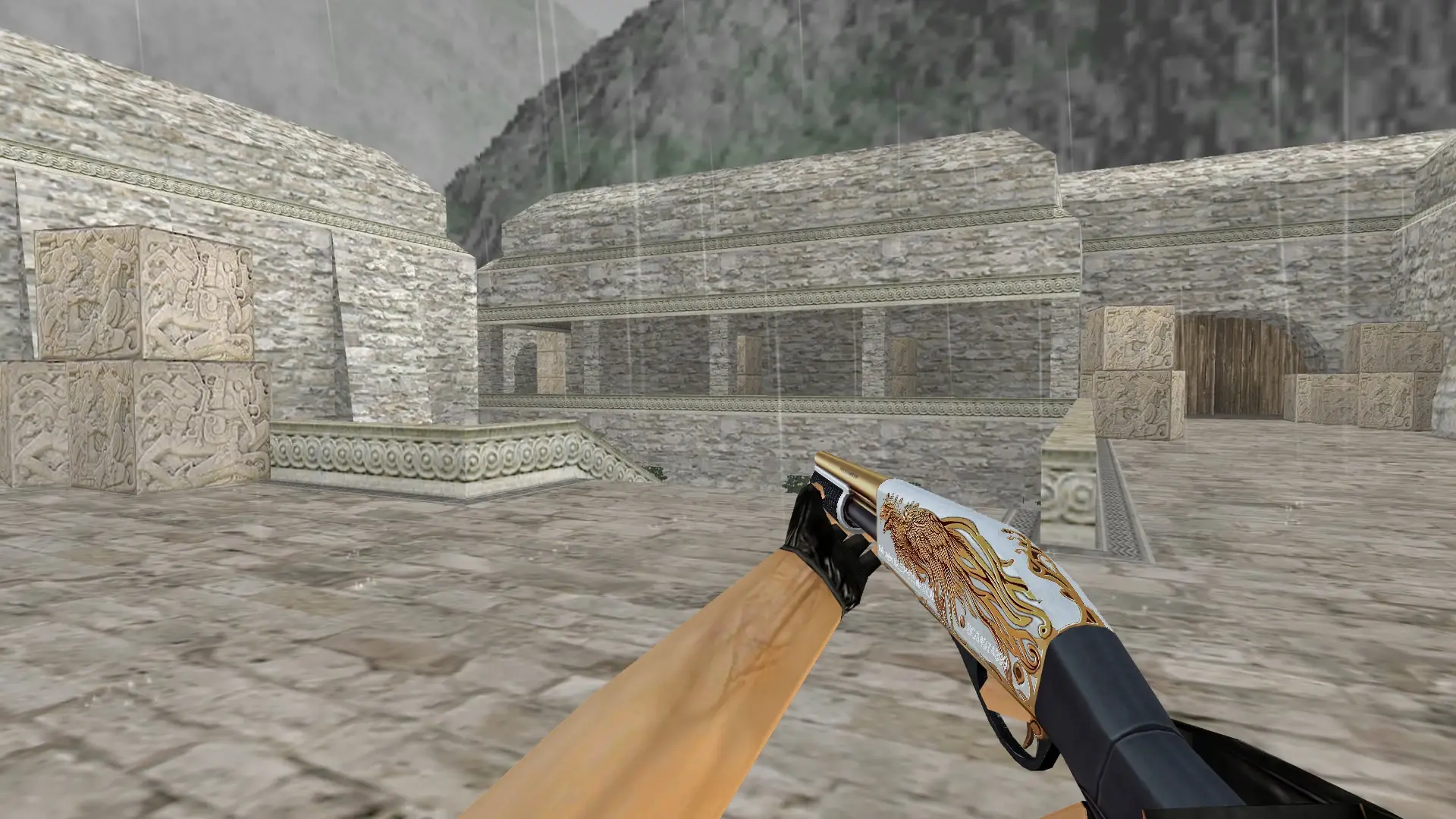 Sawed-Off Gray Phoenix — de_aztec (first person)