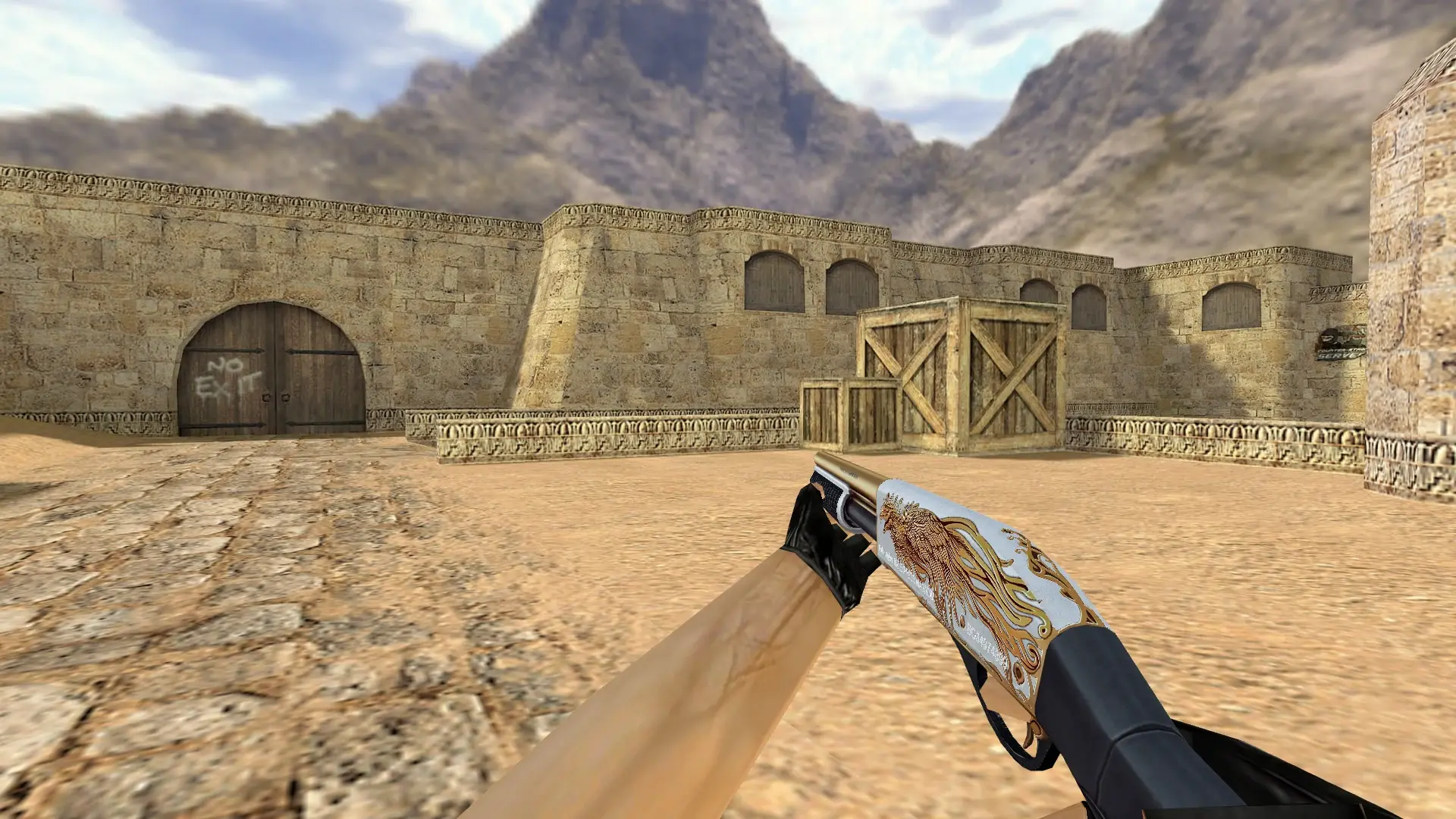 Sawed-Off Gray Phoenix — de_dust2 (first person)