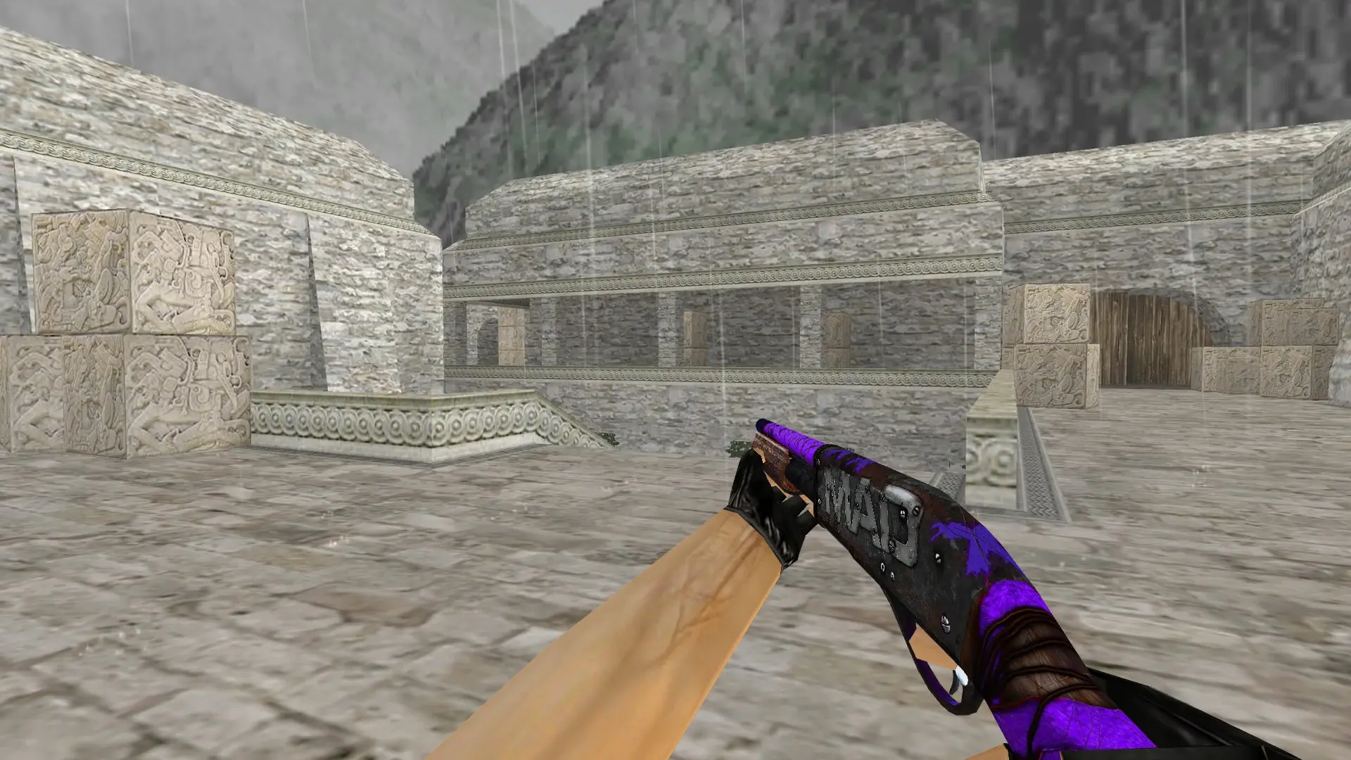 Sawed-Off Purple Maniac — de_aztec (first person)