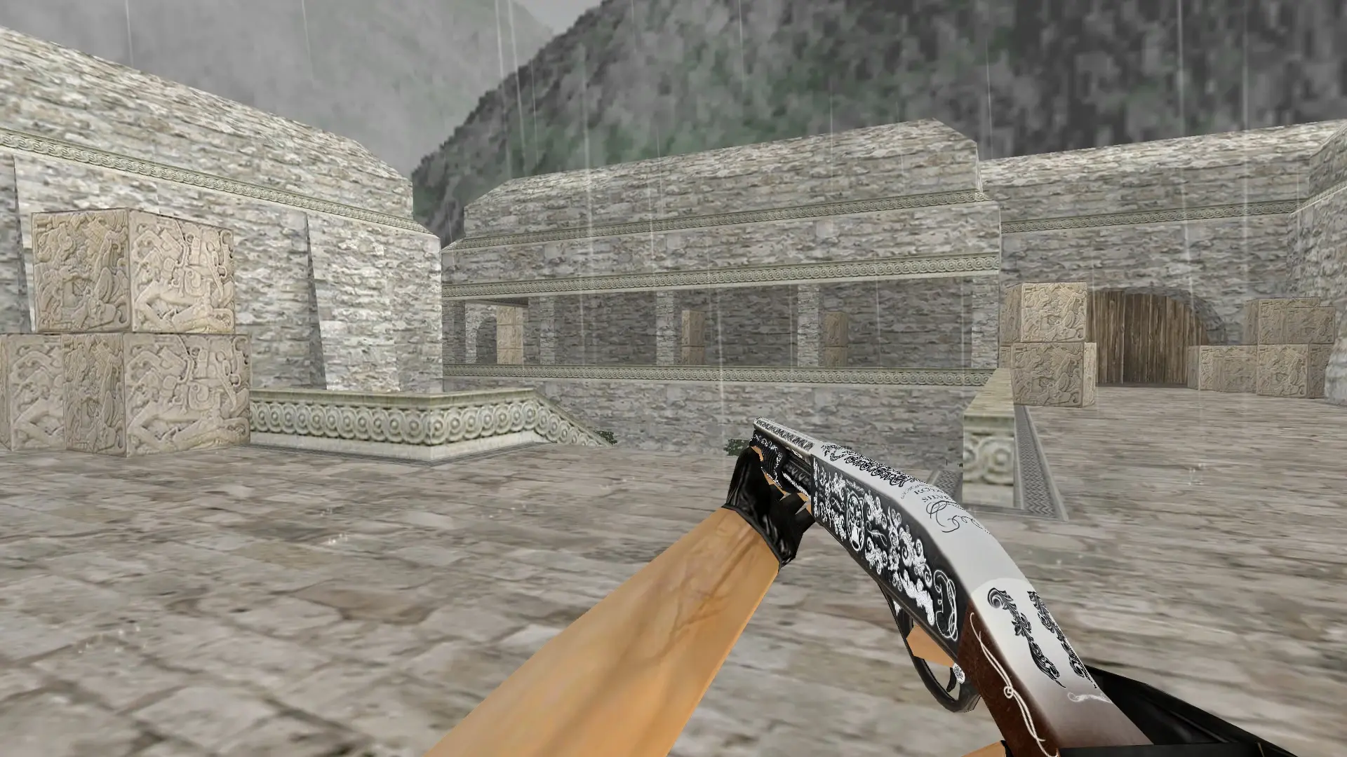 Sawed-Off Royal Silver — de_aztec (first person)