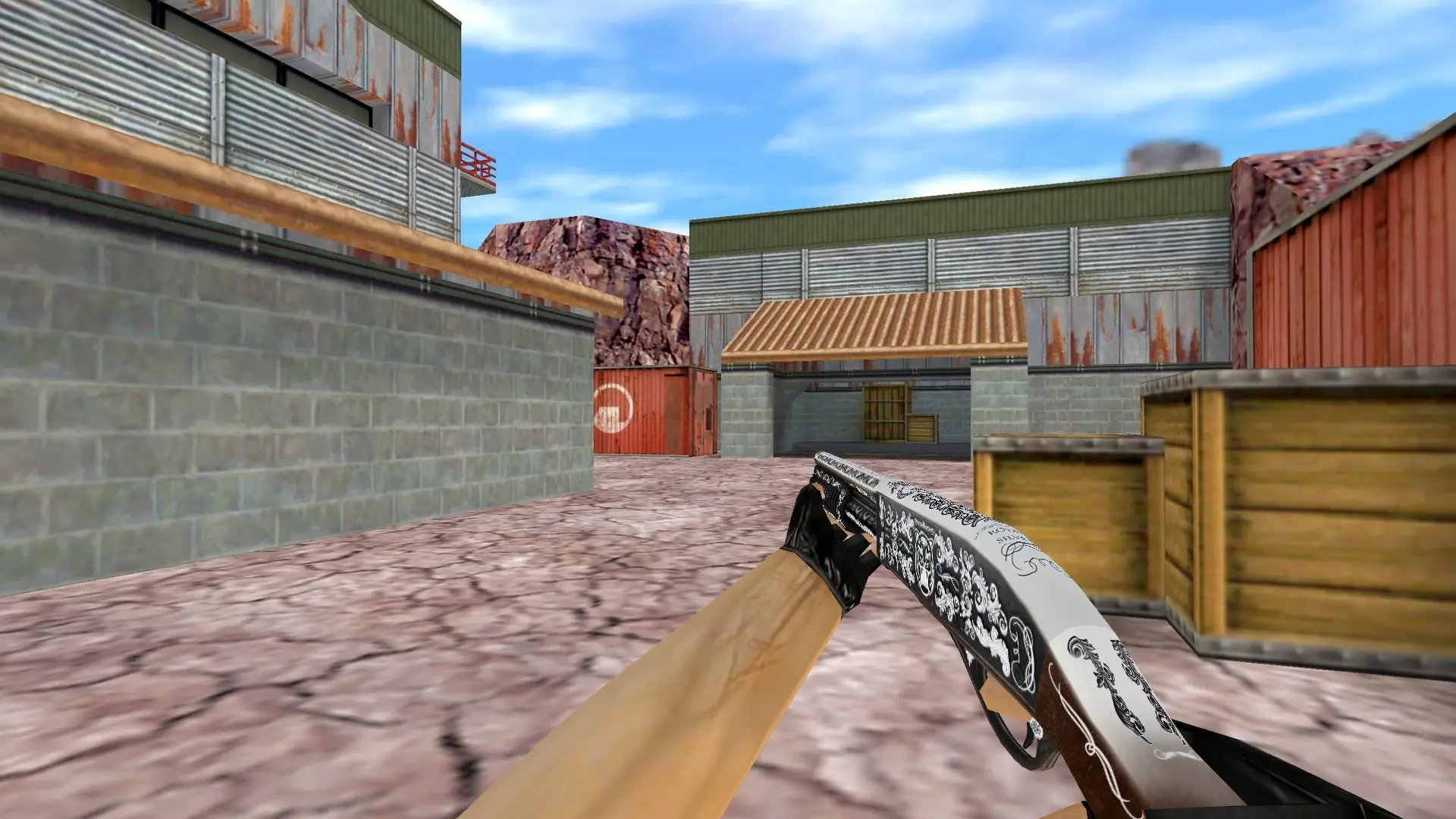 Sawed-Off Royal Silver — de_nuke (first person)