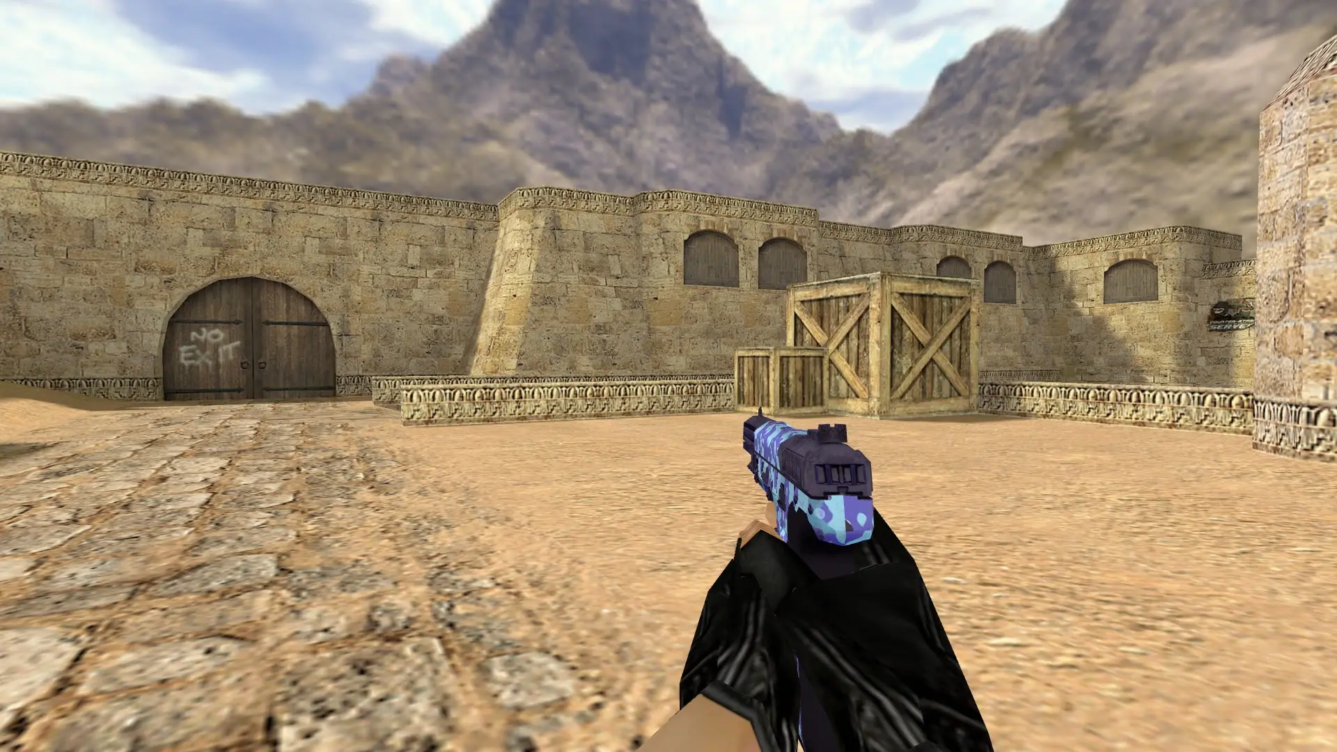 Five-SeveN Desert Camo Blue — de_dust2 (first person)