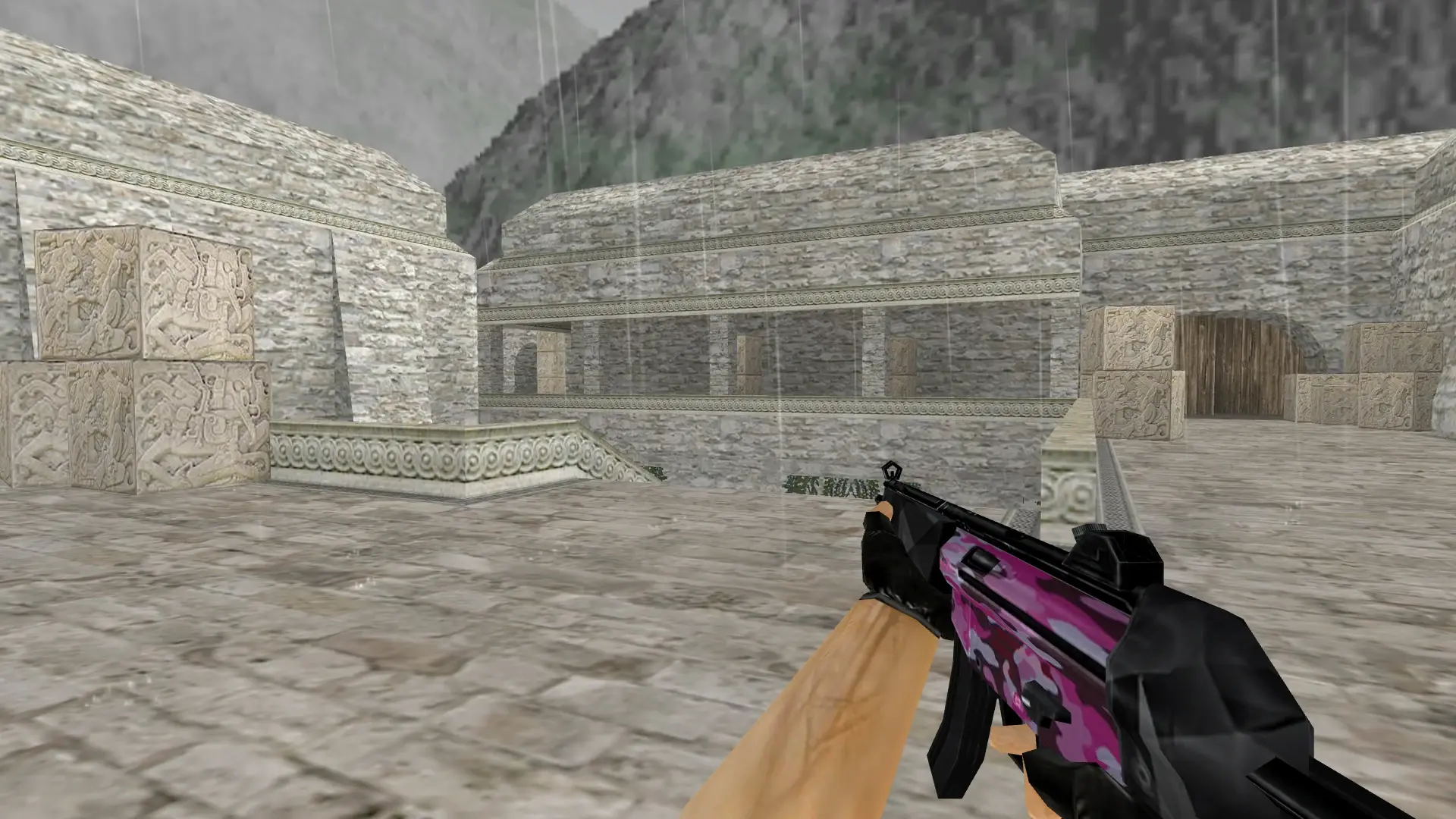MP5 Navy Pink Camo — de_aztec (first person)