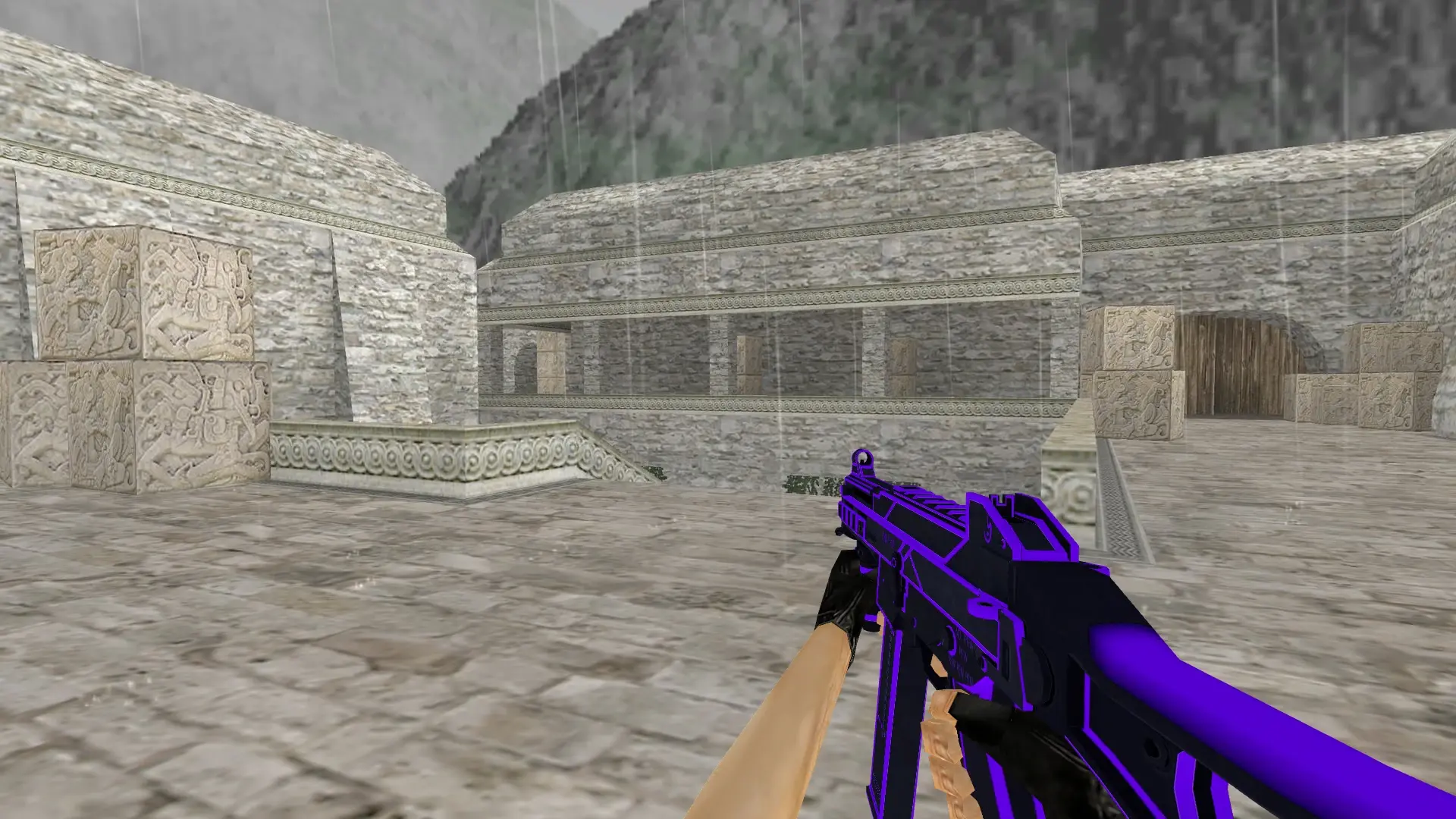 UMP45 Bee Sting Purple — de_aztec (first person)