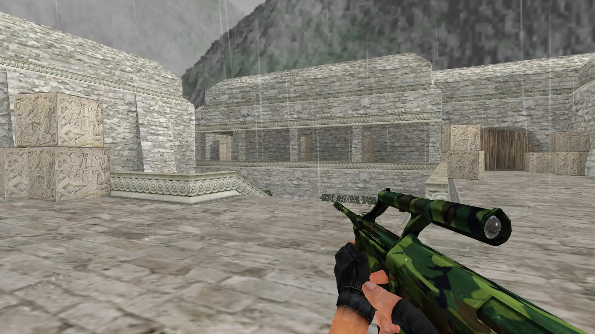 AUG Forest Camo — de_aztec (first person)