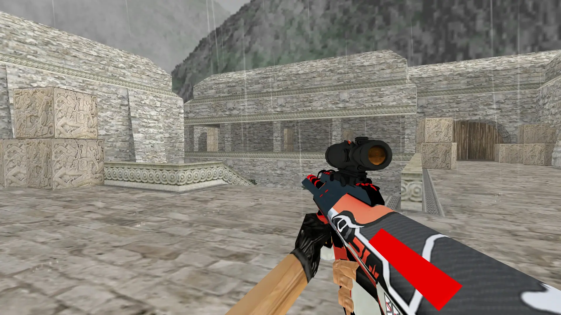 AUG Indiana — de_aztec (first person)