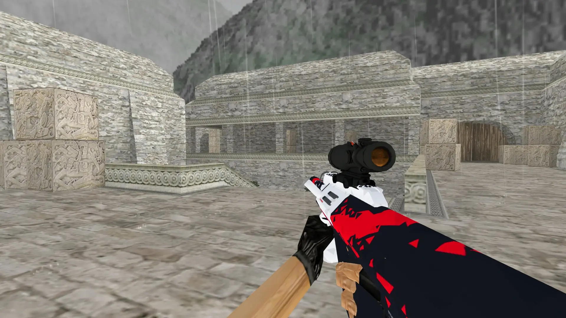 AUG Q Sport — de_aztec (first person)