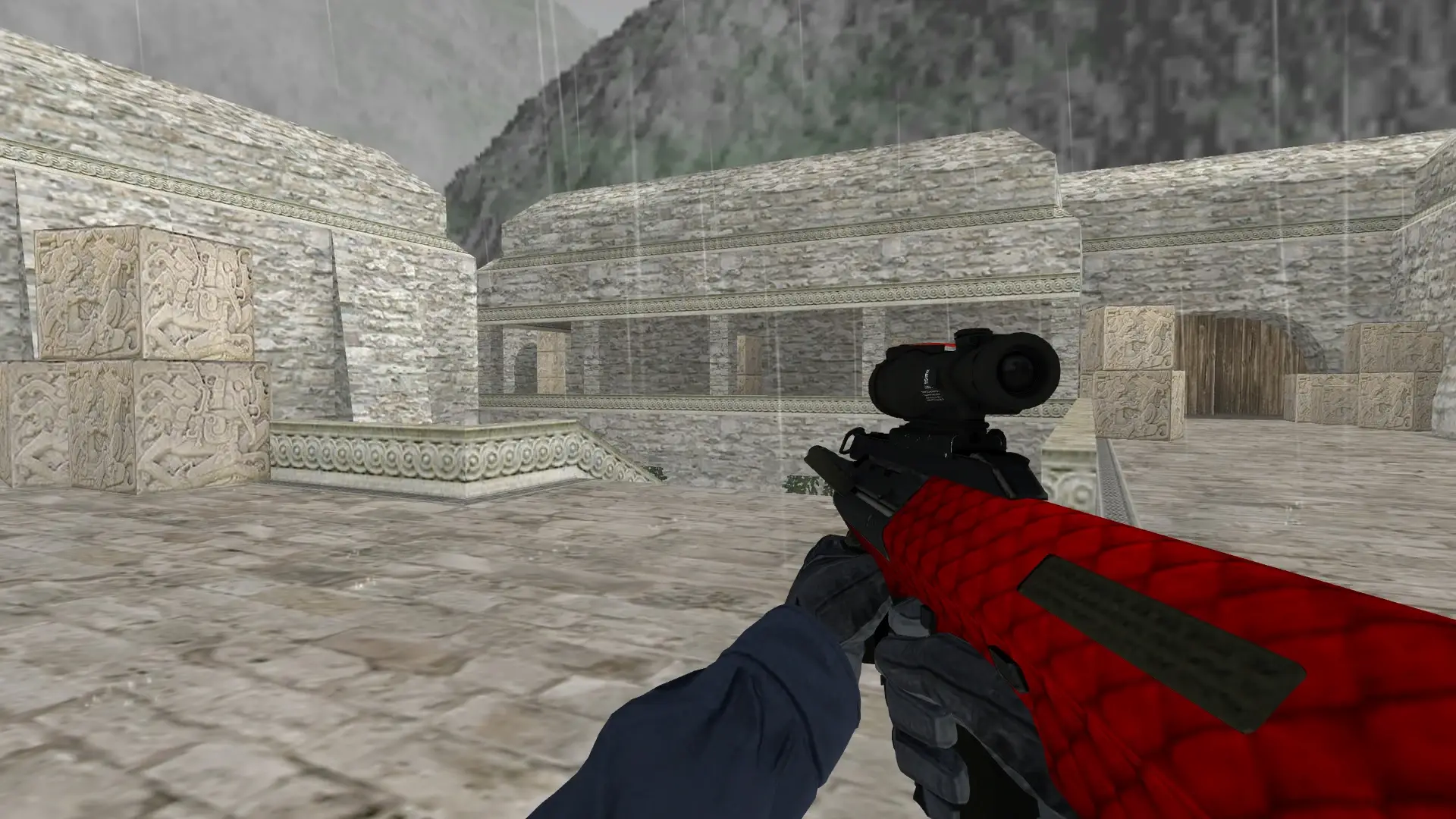 AUG Red and Bad — de_aztec (first person)