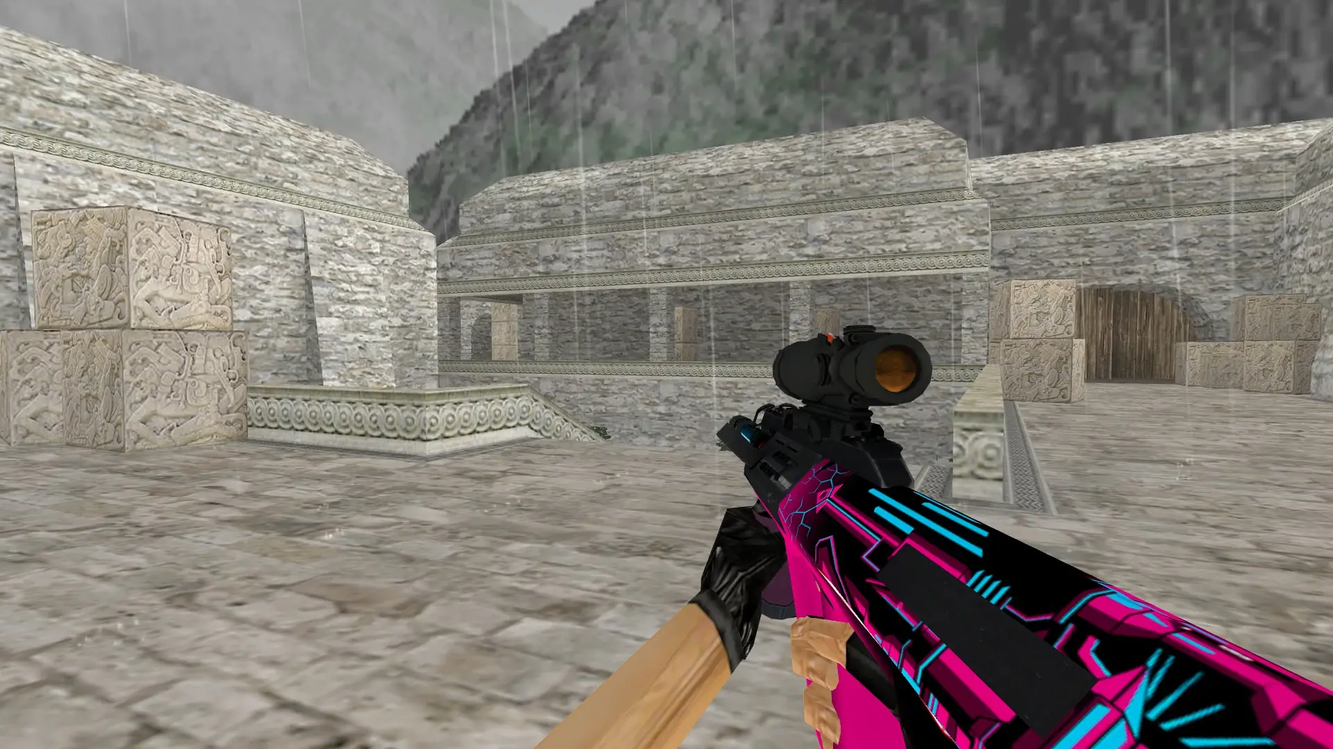 AUG Strike — de_aztec (first person)