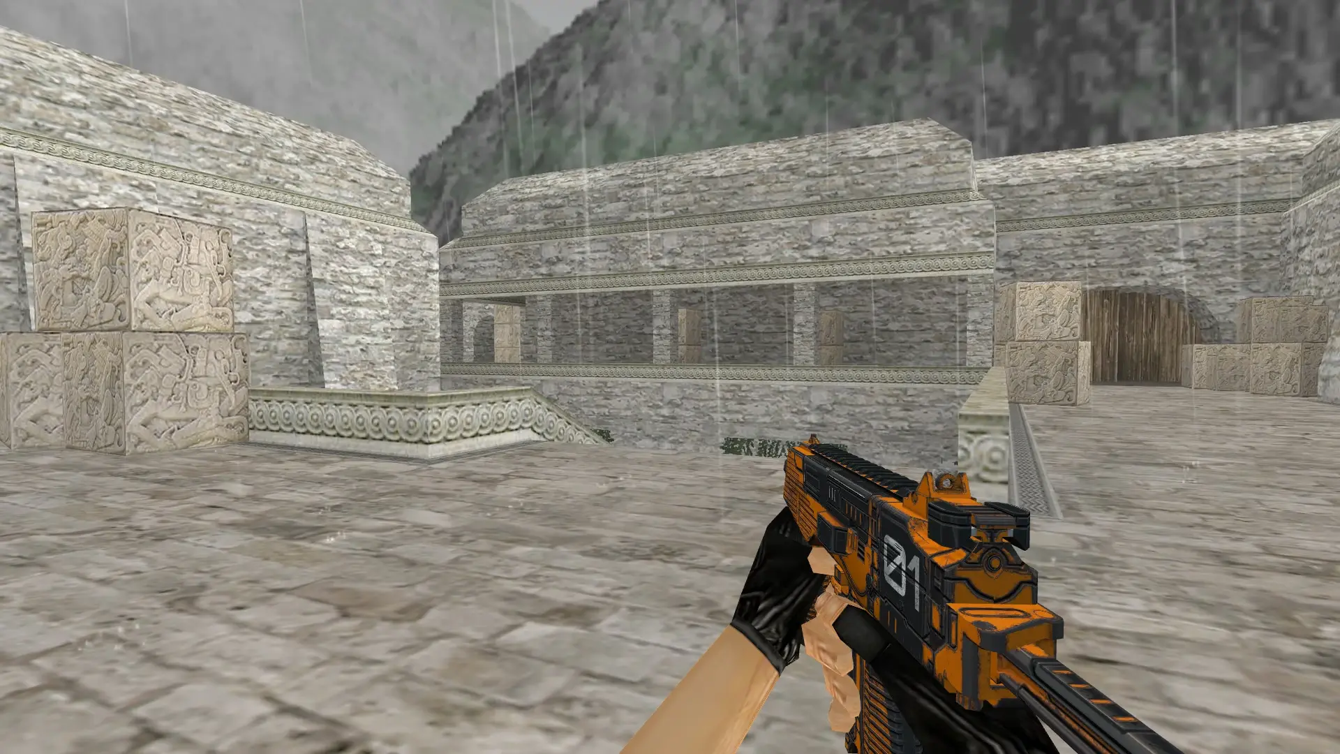 MP9 Colony 01 Orange — de_aztec (first person)