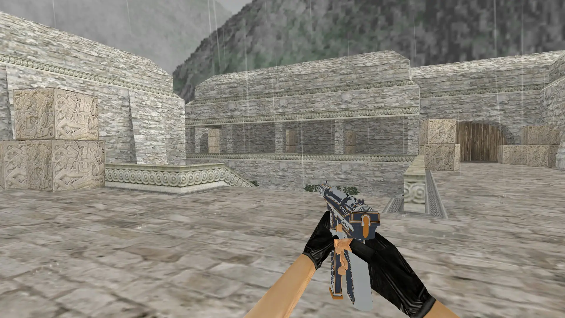 TEC-9 Force Orange — de_aztec (first person)
