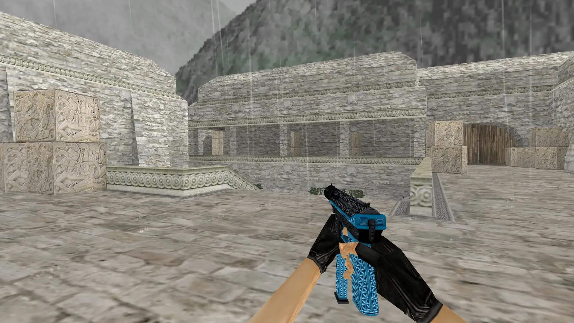TEC-9 Tread Blue — de_aztec (first person)
