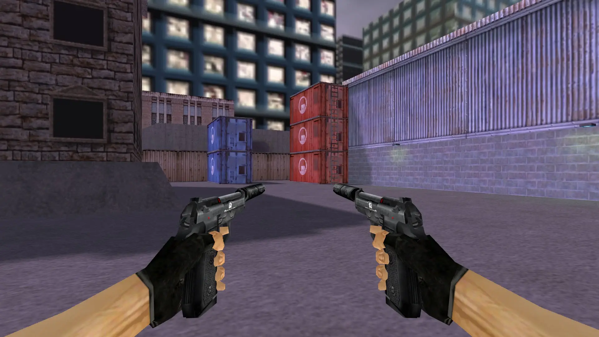 Dual Berettas Silenced — cs_assault (first person)