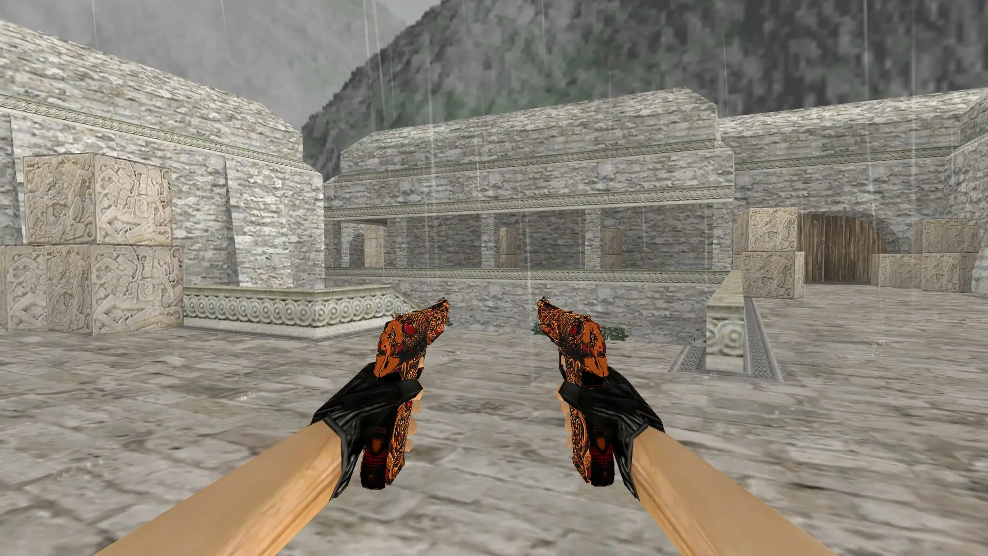Dual Berettas Dead Pattern — de_aztec (first person)