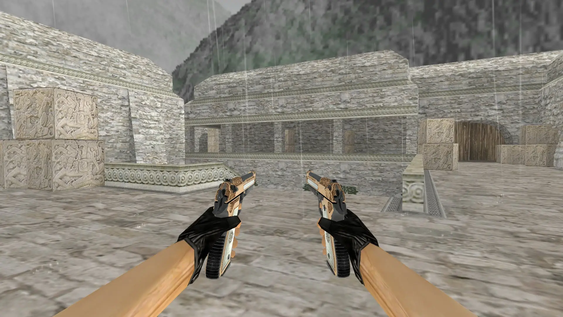Dual Berettas Golden Cartel — de_aztec (first person)