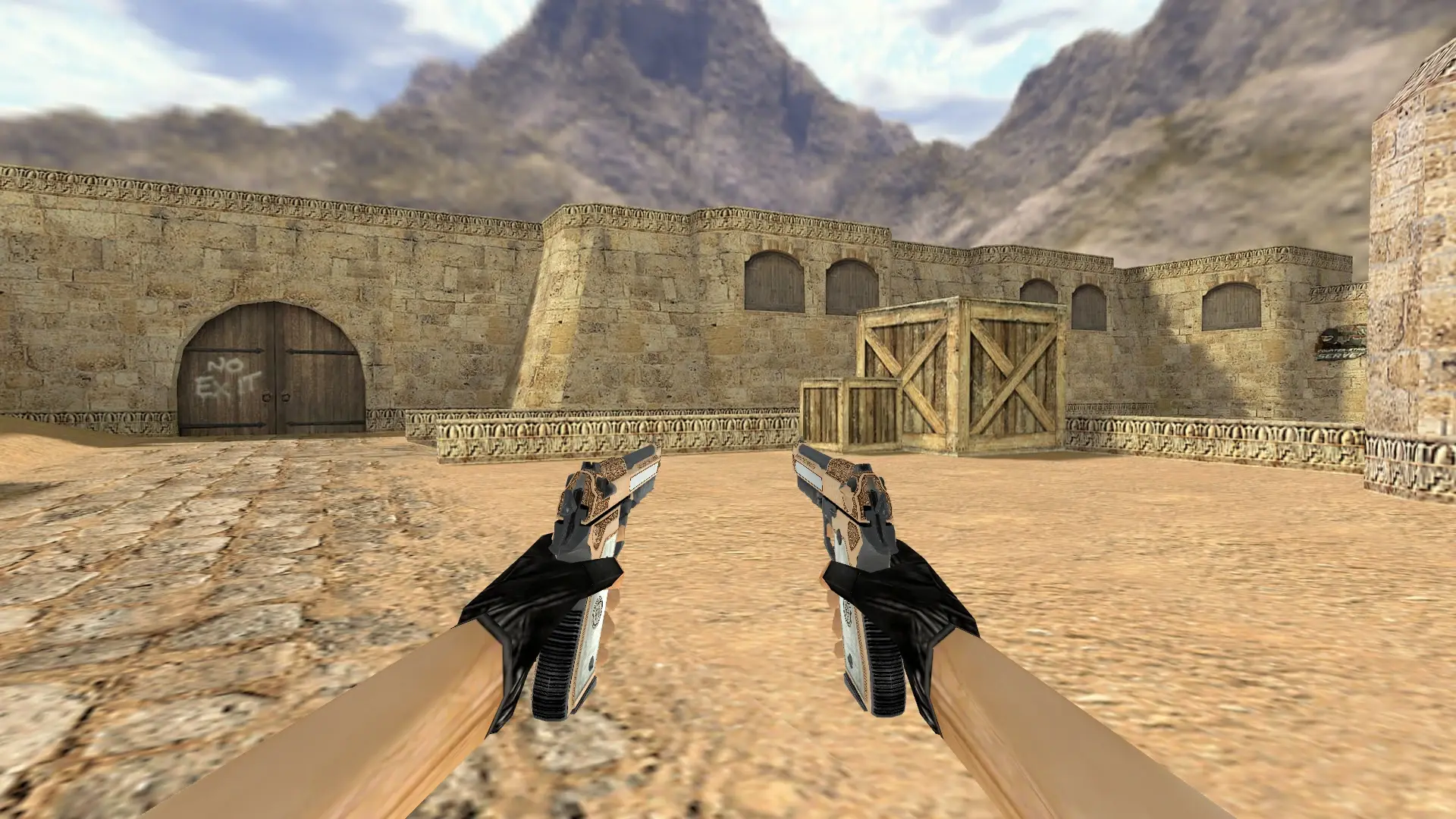Dual Berettas Golden Cartel — de_dust2 (first person)