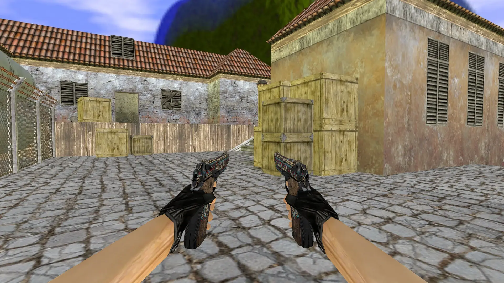 Dual Berettas Tribal Sky — de_inferno (first person)