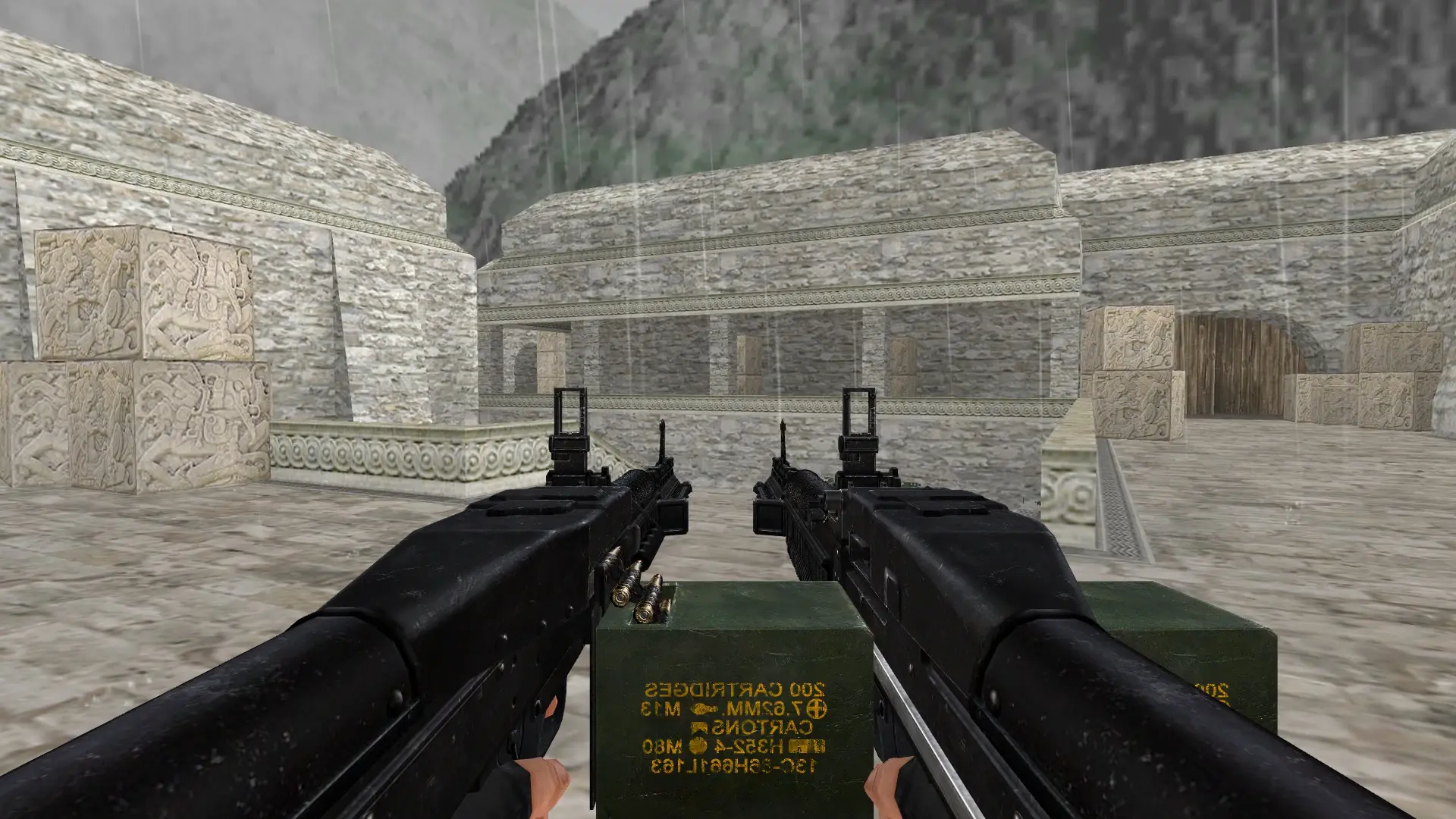 Dual M60 Machine Guns — de_aztec (first person)