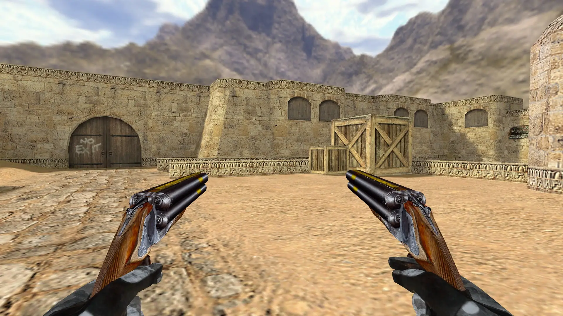 Dual Four-Barrel Shotguns — de_dust2 (first person)