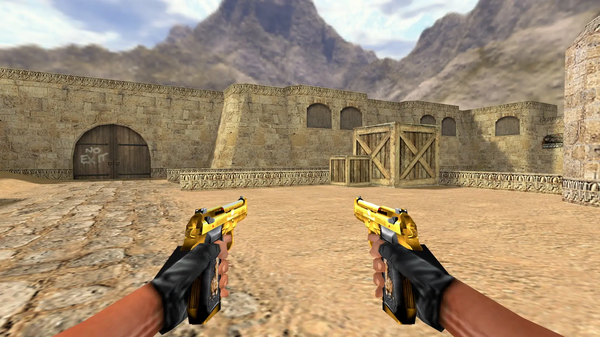 Dual Elites Golden — de_dust2 (first person)