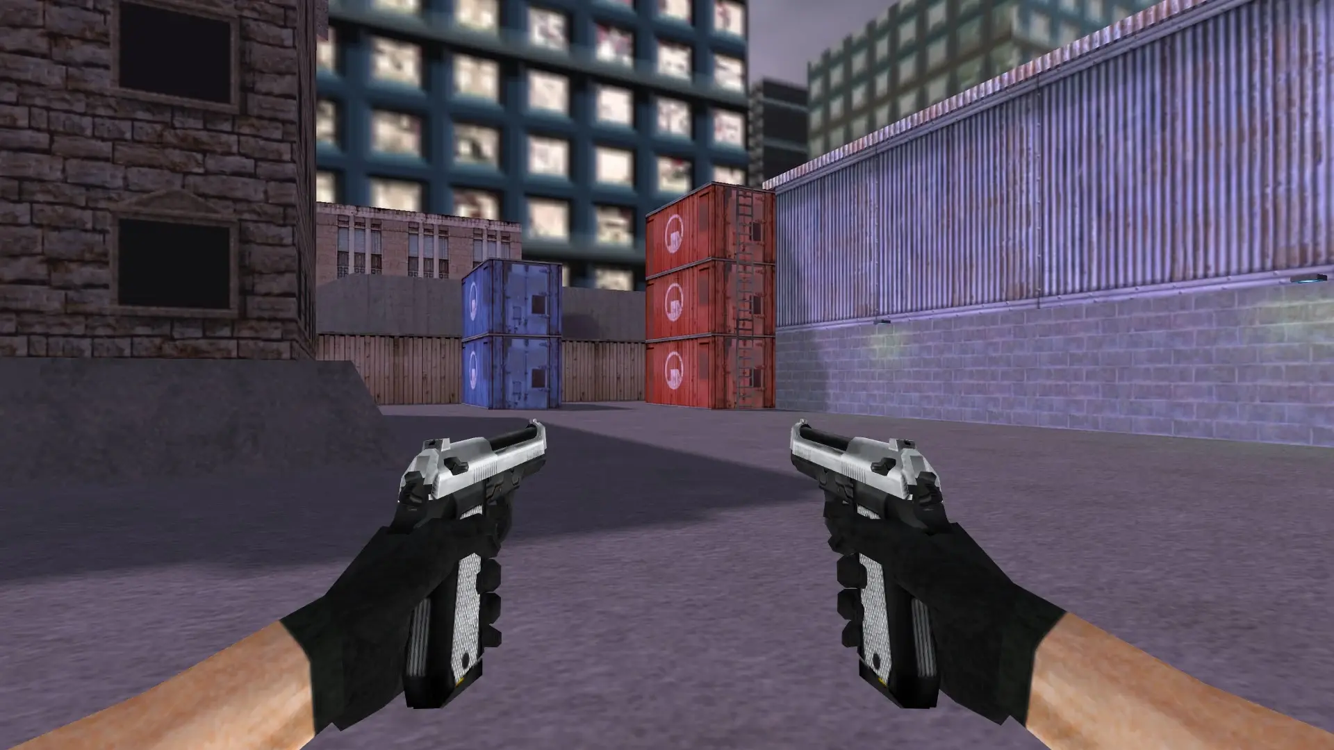 Dual Elites Silver — cs_assault (first person)