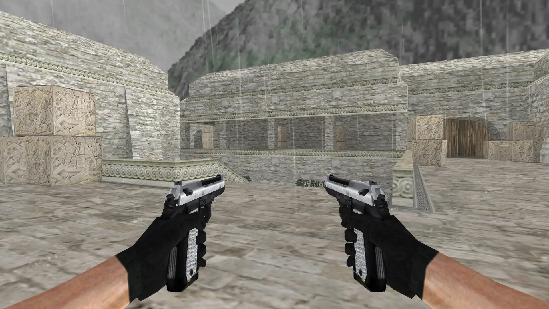 Dual Elites Silver — de_aztec (first person)