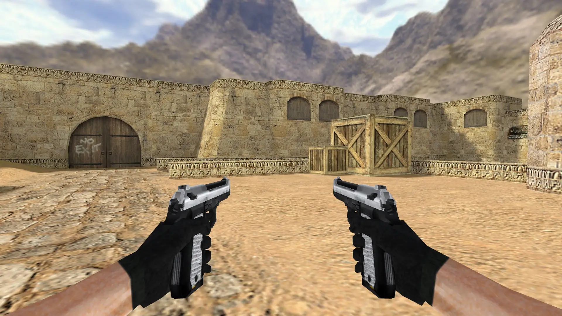 Dual Elites Silver — de_dust2 (first person)