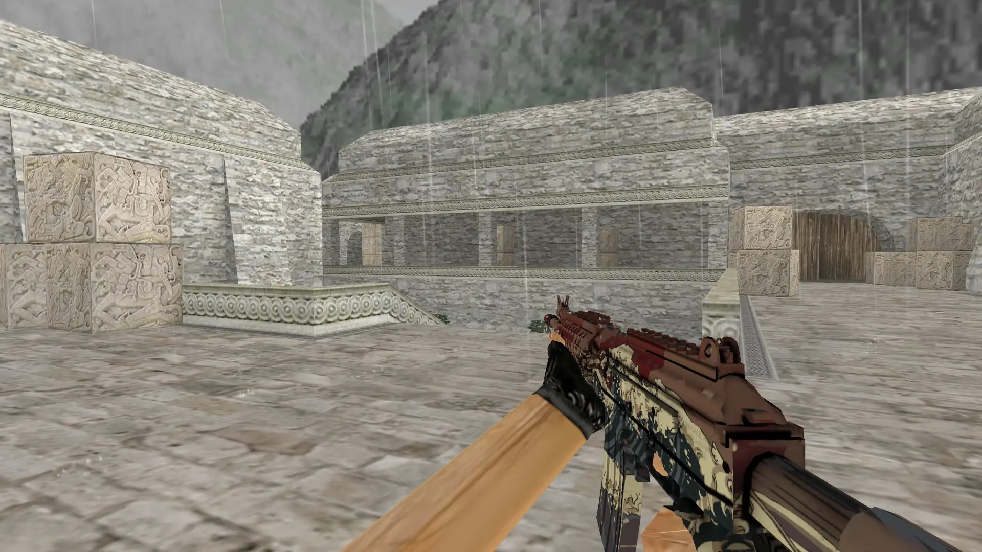 Galil | Crimson Tsunami — de_aztec (first person)