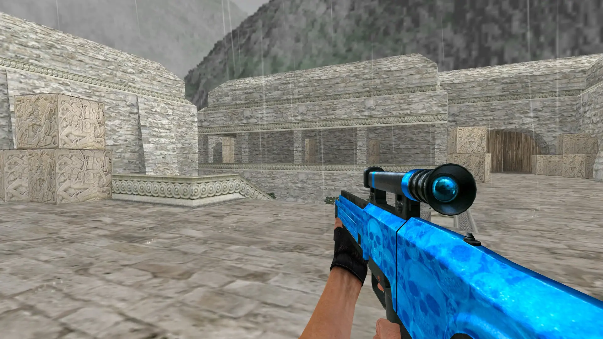 HK G11 Default Blue Skull — de_aztec (first person)