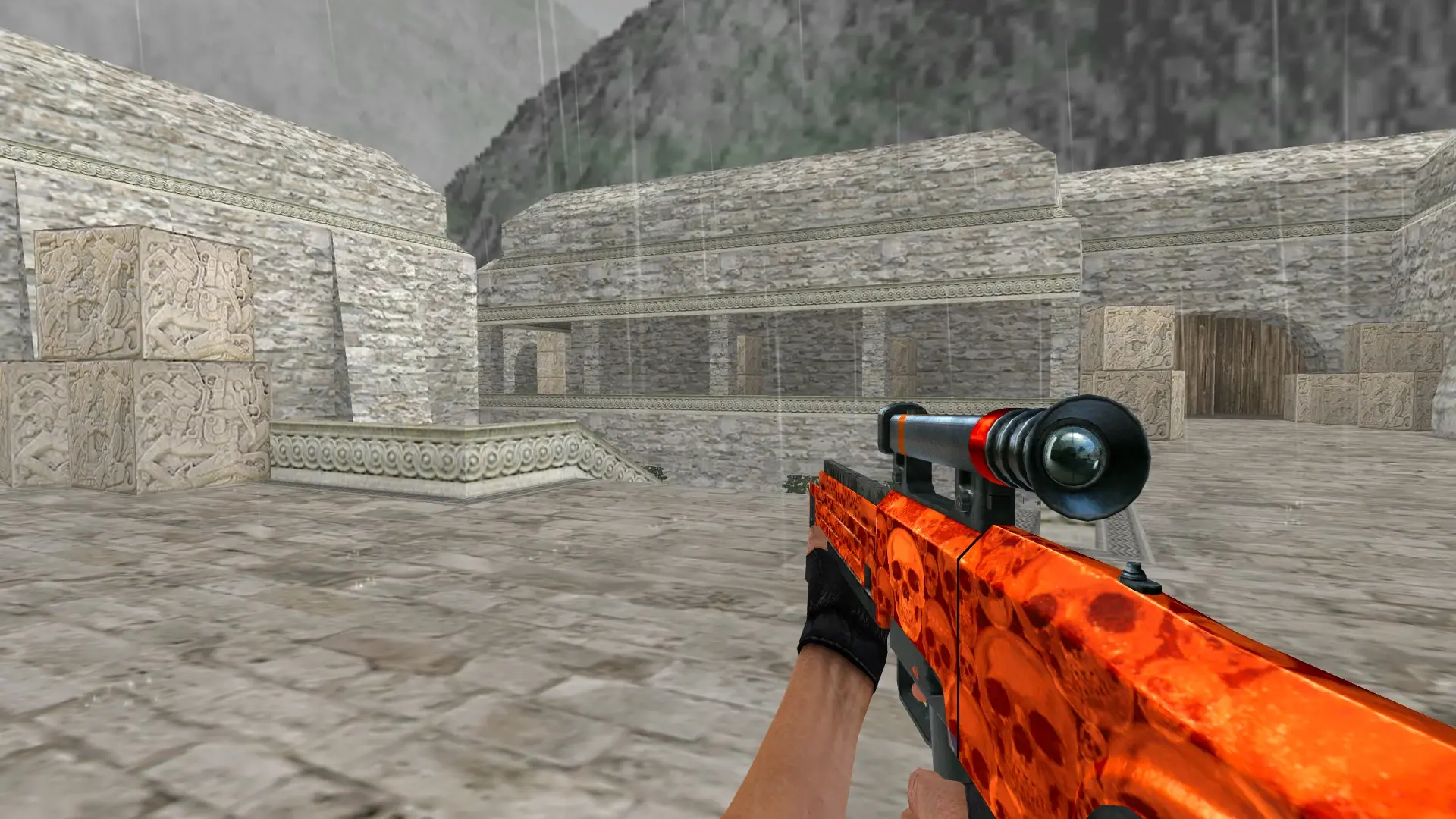 HK G11 Default Orange Skull — de_aztec (first person)