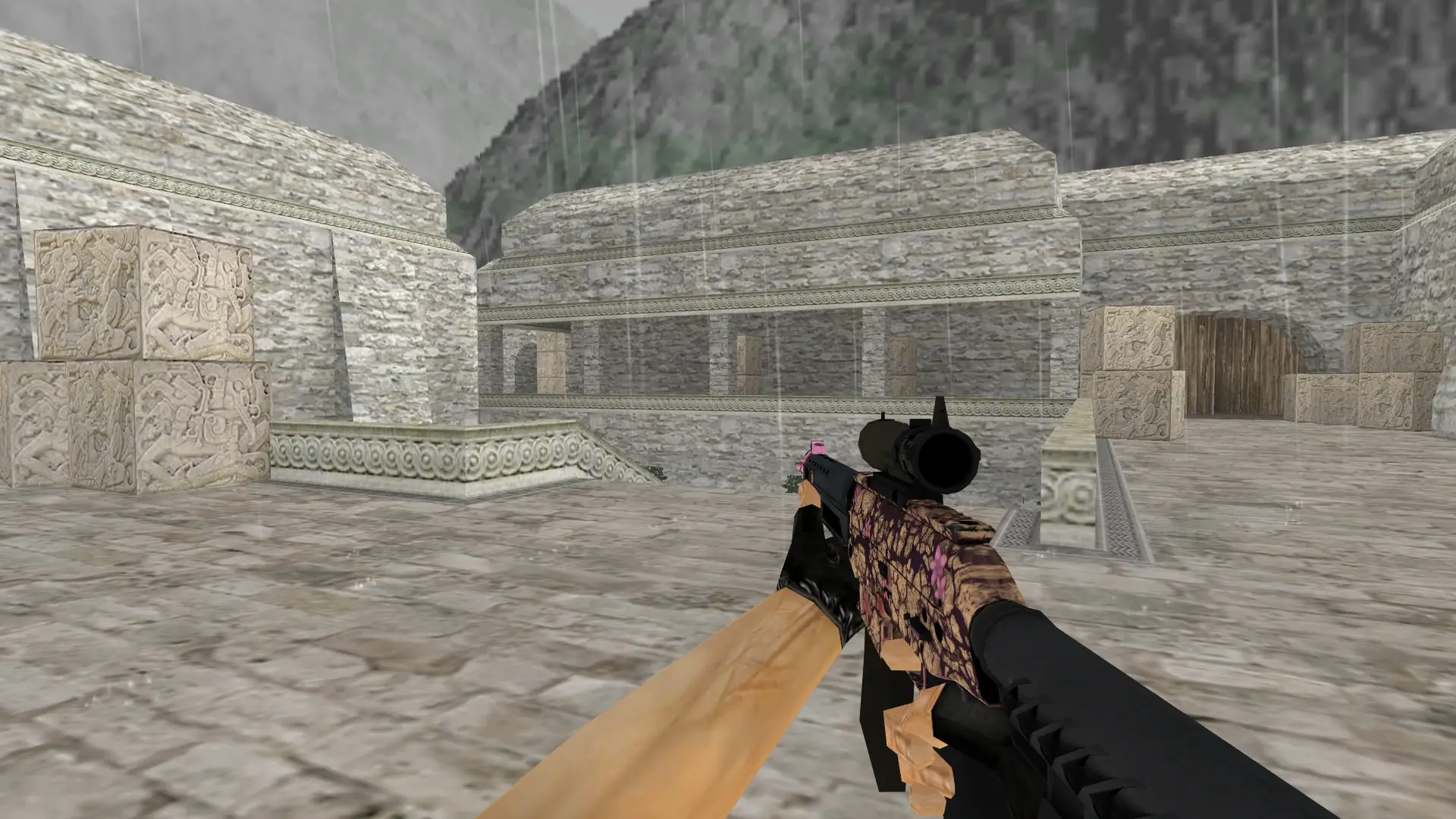 SG 553 | Desert Blossom — de_aztec (first person)