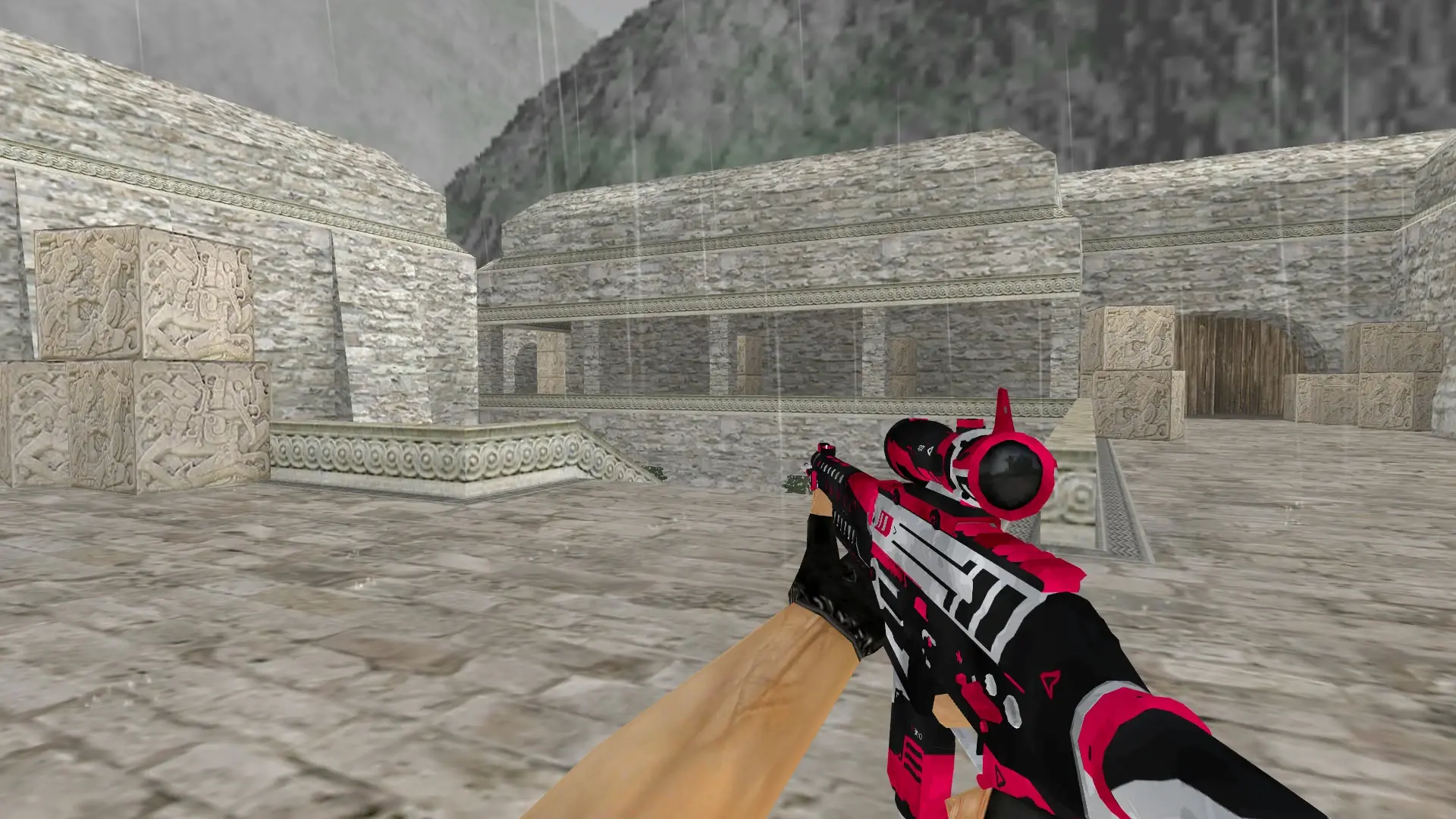 SG 553 Felling Stone — de_aztec (first person)