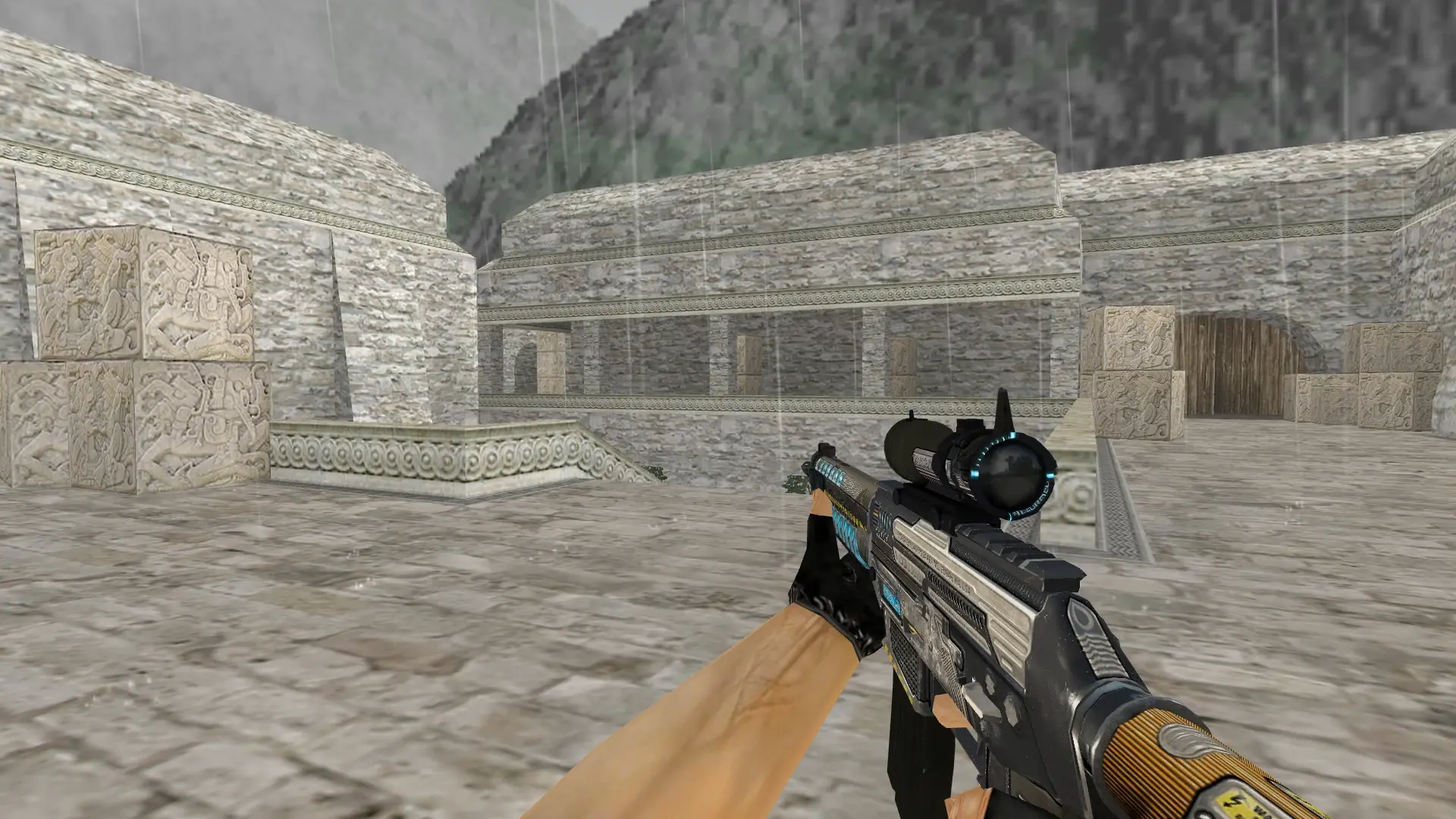 SG 553 Gauss Rifle — de_aztec (first person)
