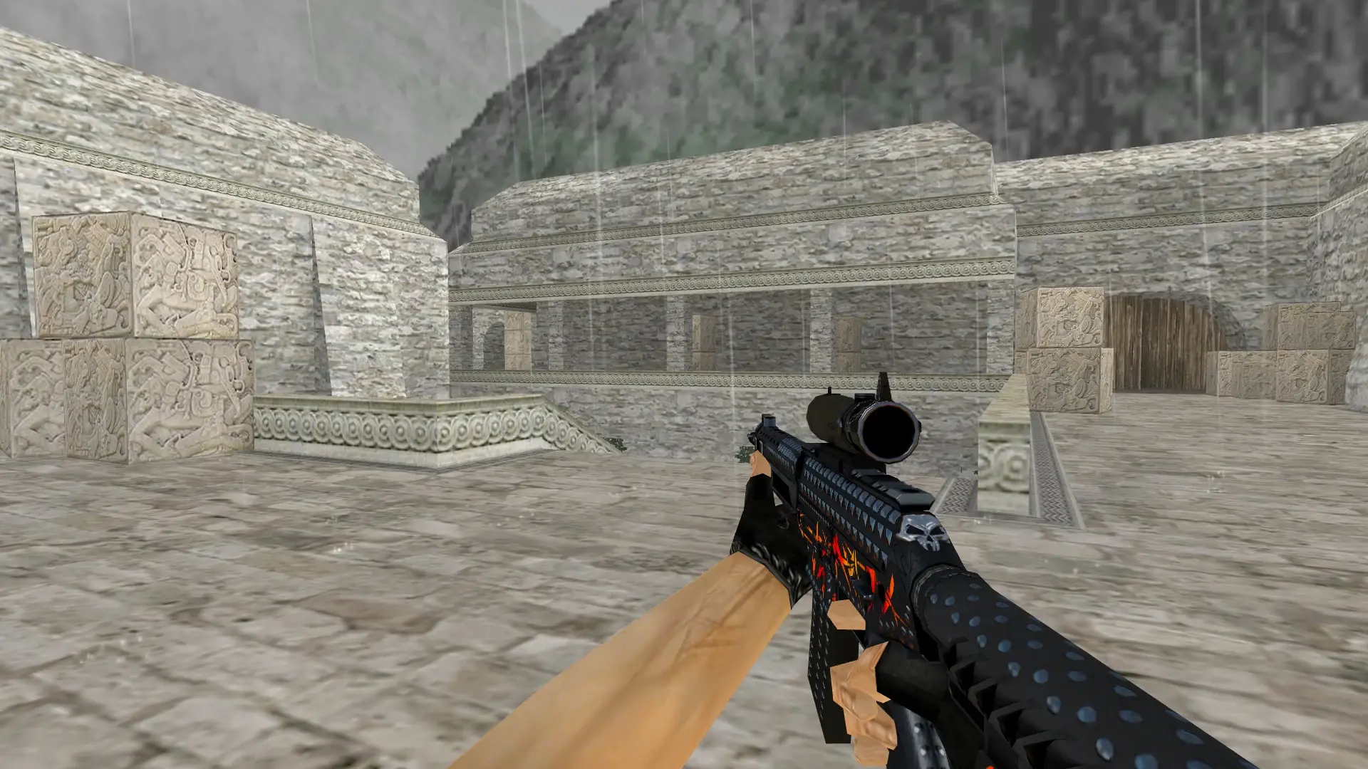 SG 553 | Heavy Metal — de_aztec (first person)