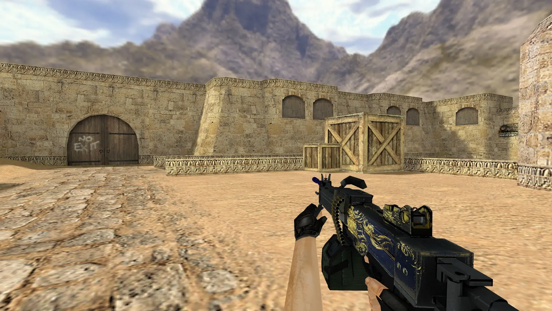 Negev | Man-o'-war — de_dust2 (first person)