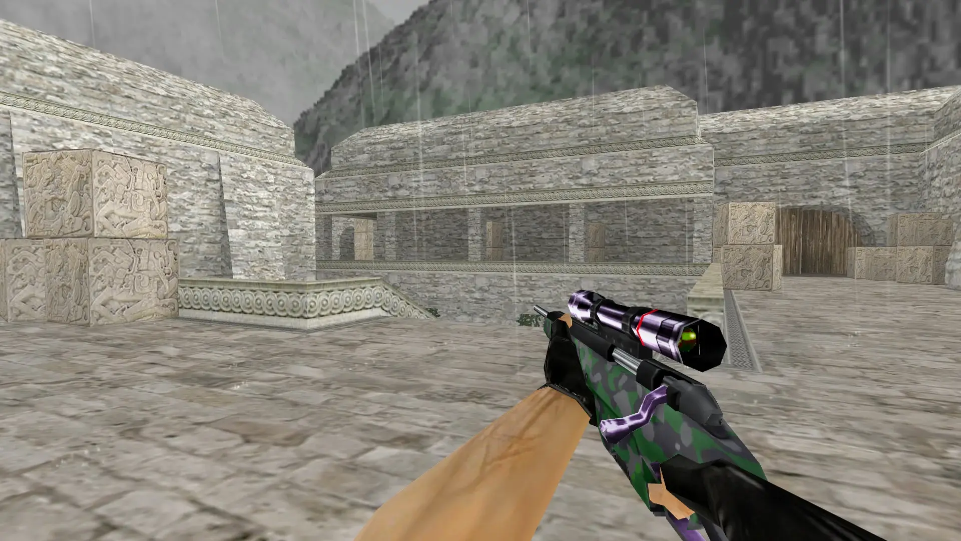 Scout Forest Camo — de_aztec (first person)