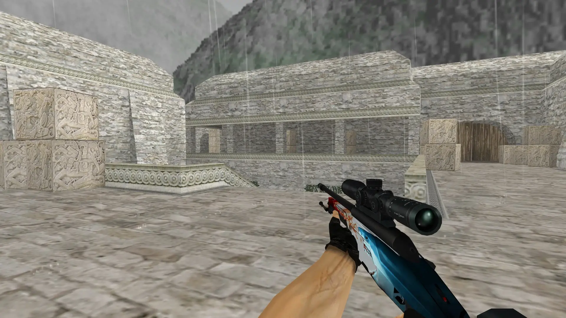 SSG 08 | Blood in the Water — de_aztec (first person)