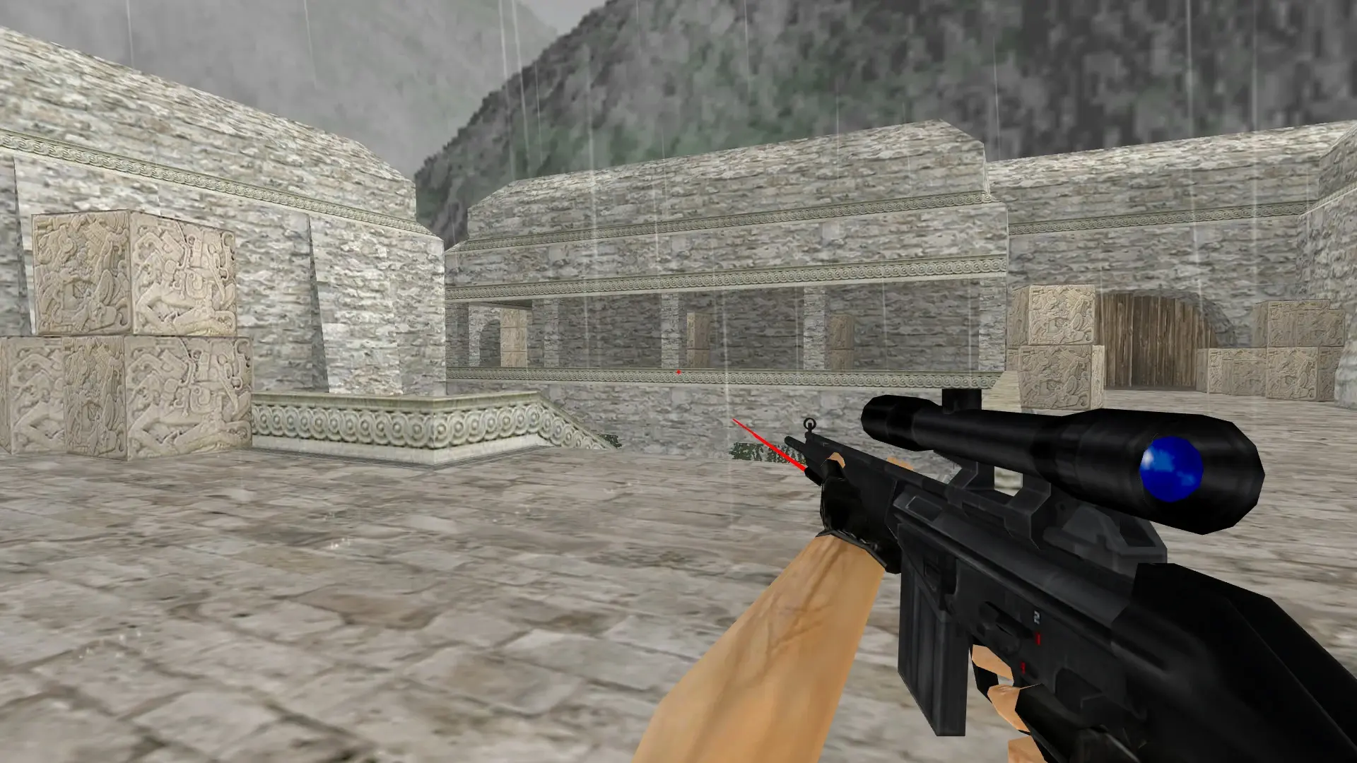 G3SG1 with a Laser Sight — de_aztec (first person)