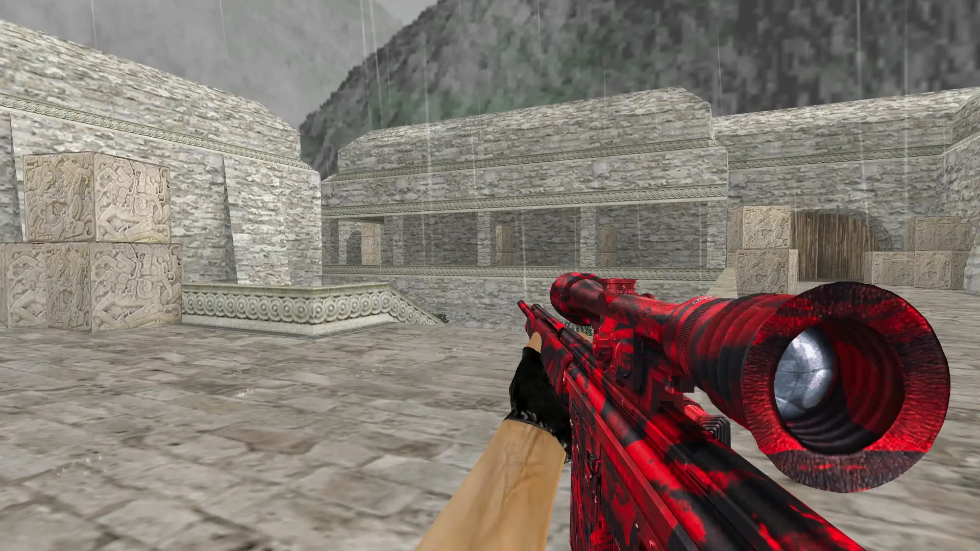G3SG1 in Red Camo — de_aztec (first person)