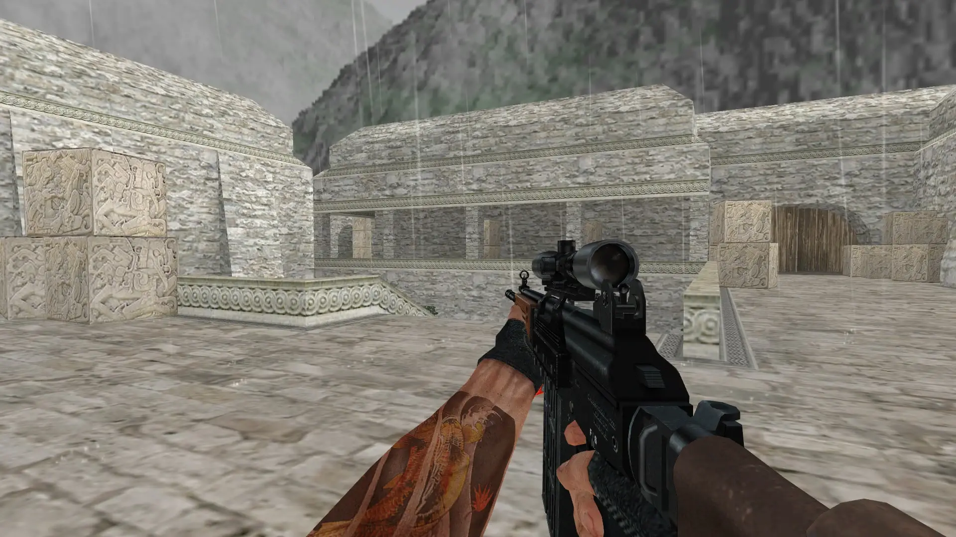 Scoped Galil — de_aztec (first person)