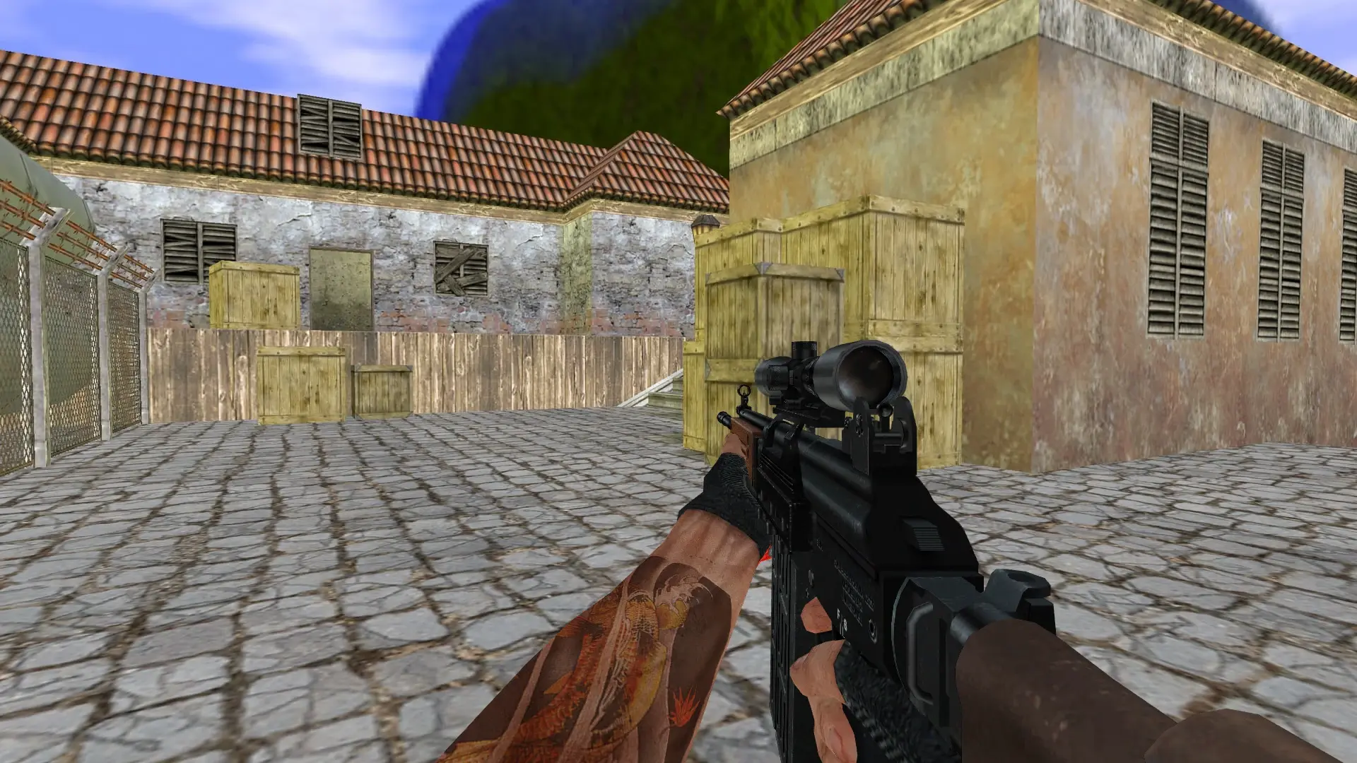 Scoped Galil — de_inferno (first person)