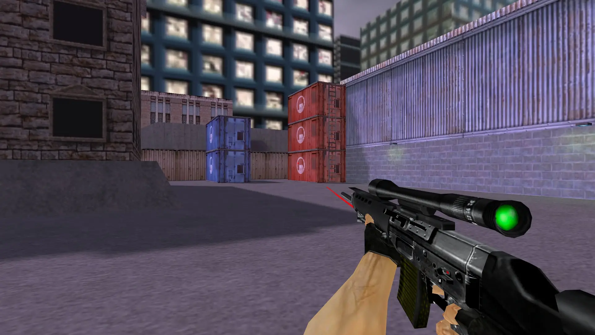 SG 550 with a laser sight — cs_assault (first person)