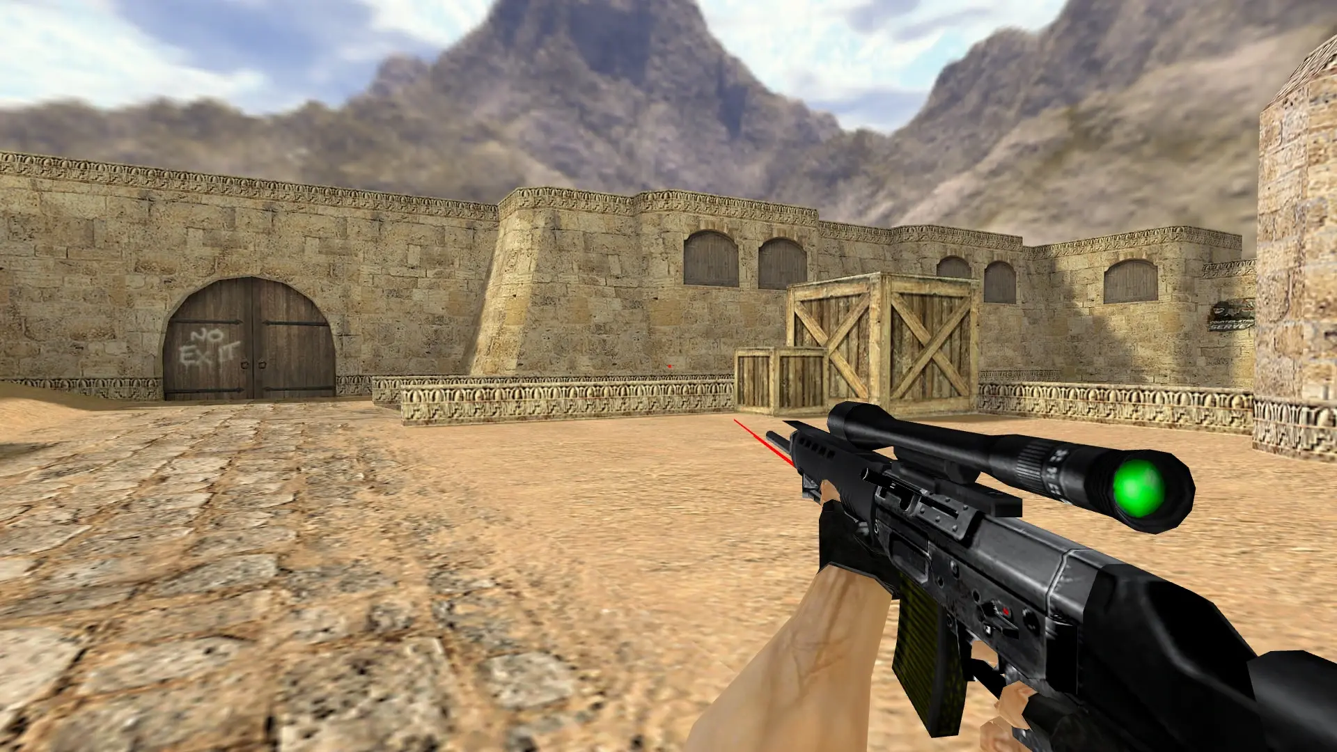 SG 550 with a laser sight — de_dust2 (first person)